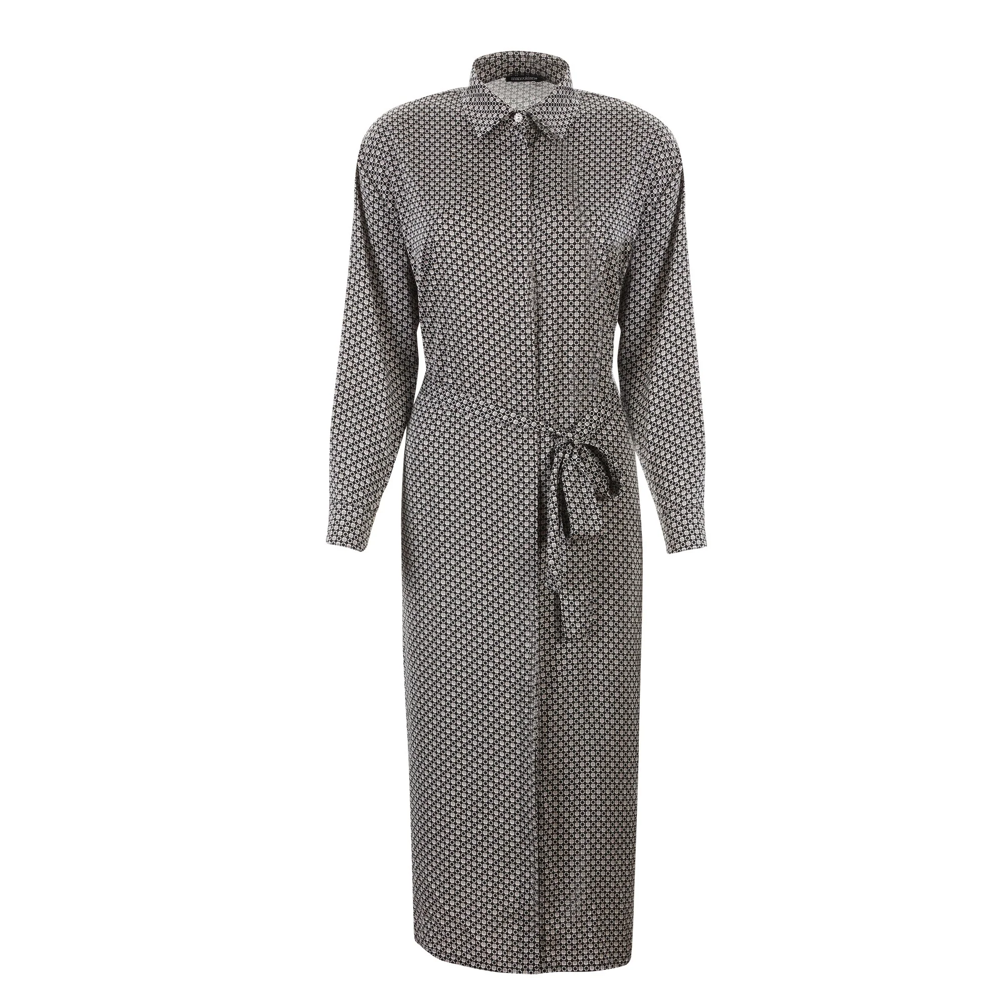 Robe longue imprimée ceinturée - Noir