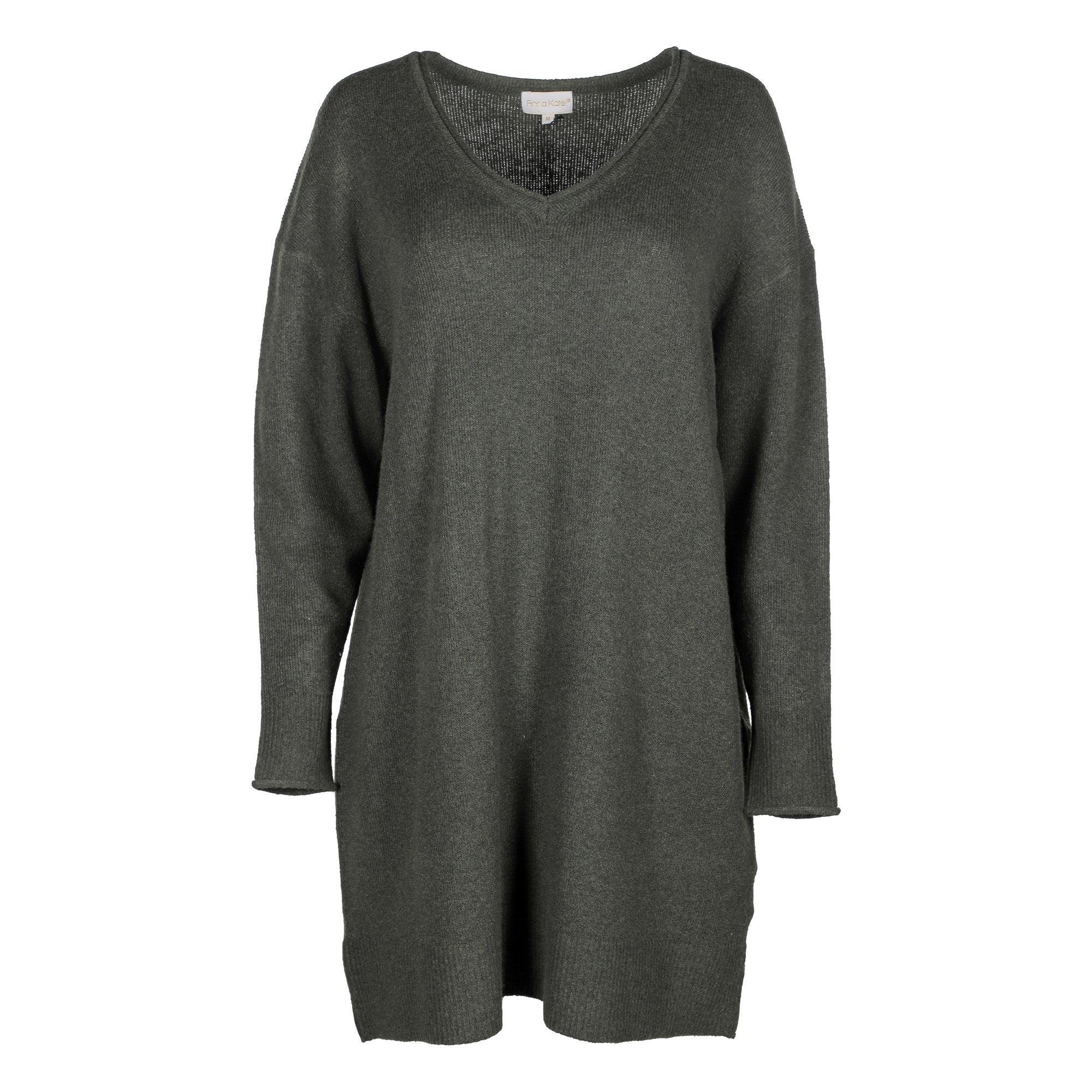 Robe pull en maille - Kaki - Image 4