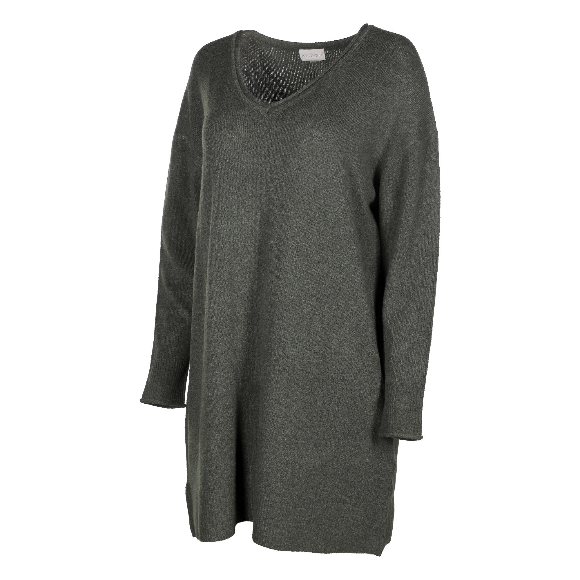 Robe pull en maille - Kaki - Image 5