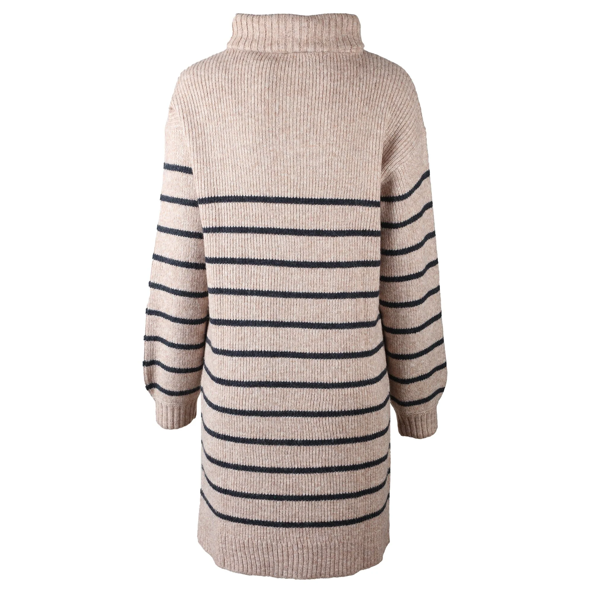 Robe rayée col camionneur - Beige - Image 2