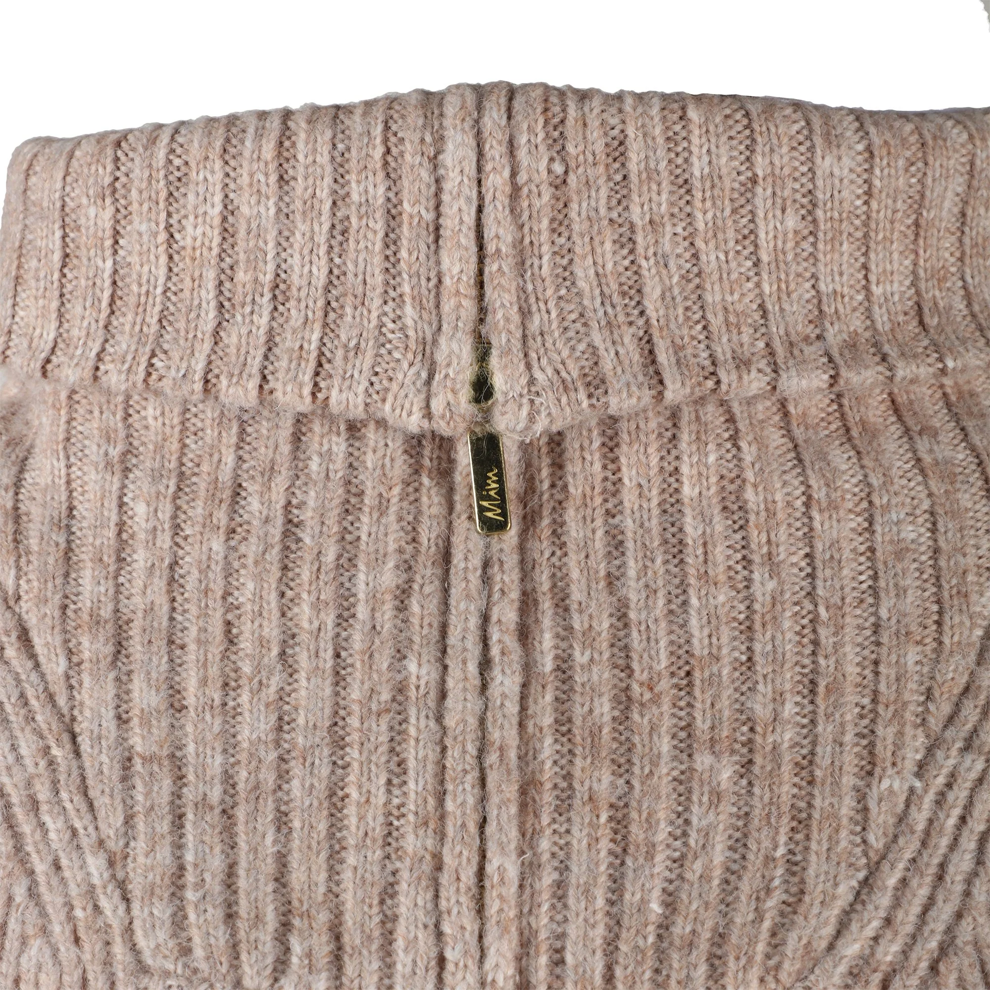 Robe rayée col camionneur - Beige - Image 3