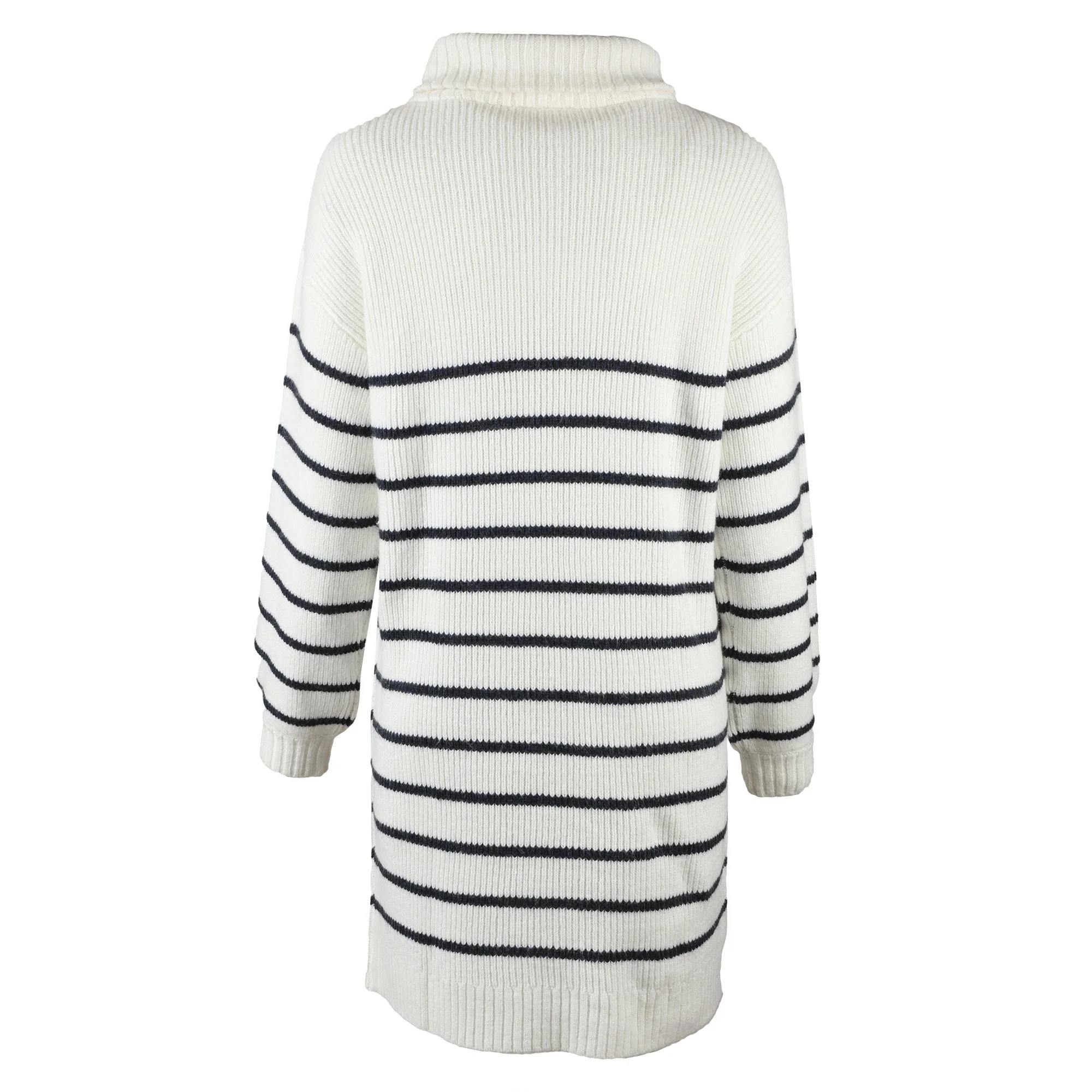 Robe rayée col camionneur - Beige - Image 5