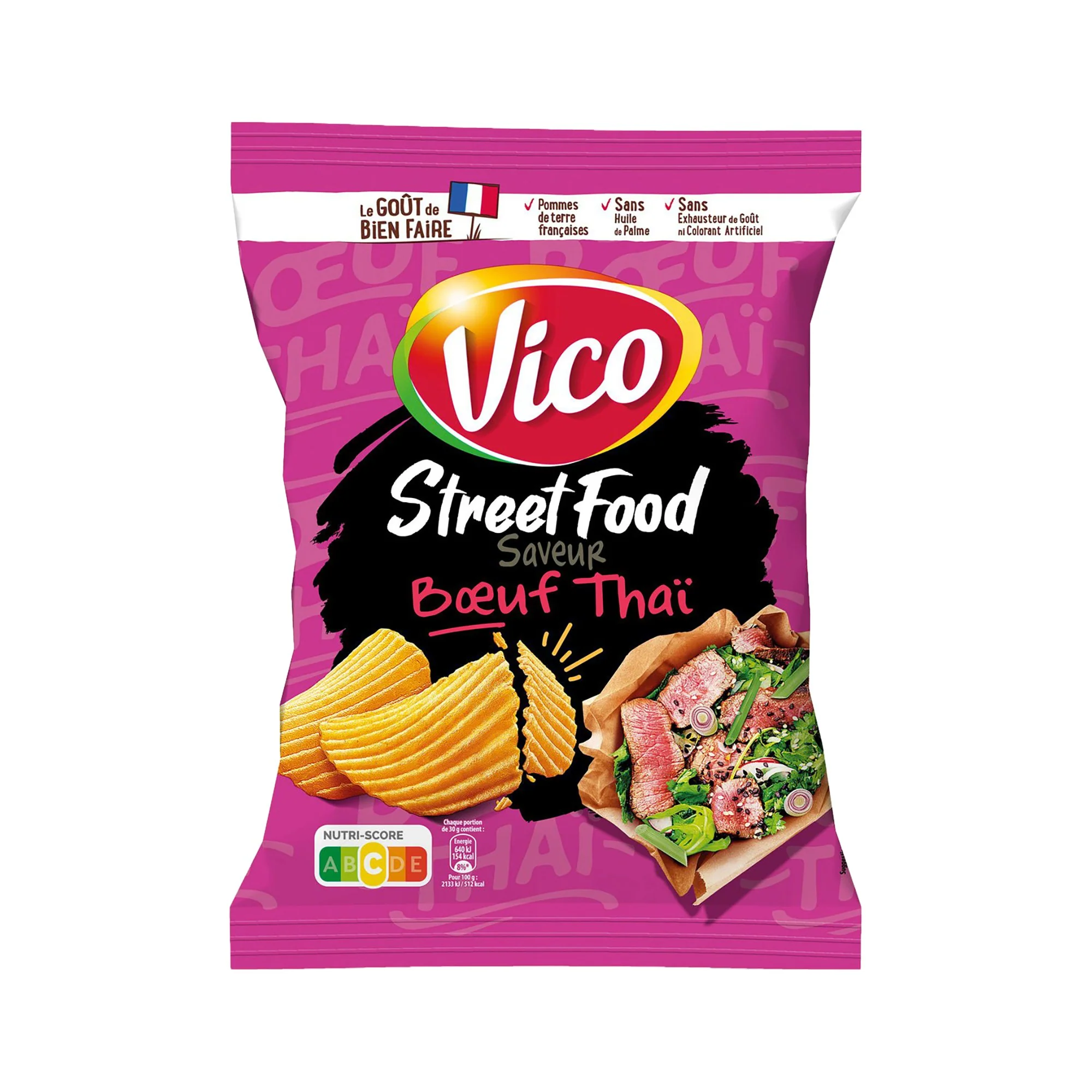 Sachet de chips street food saveur boeuf thaï