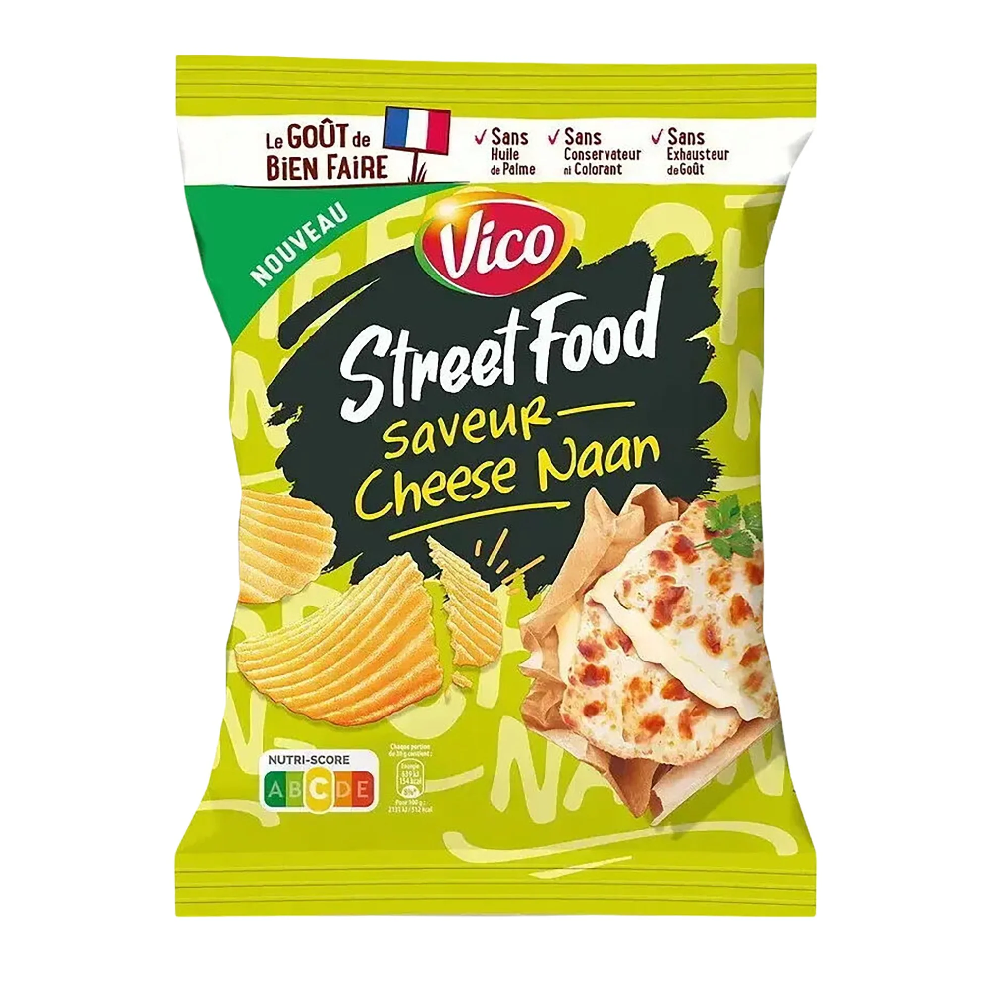Sachet de chips street food saveur cheese naan