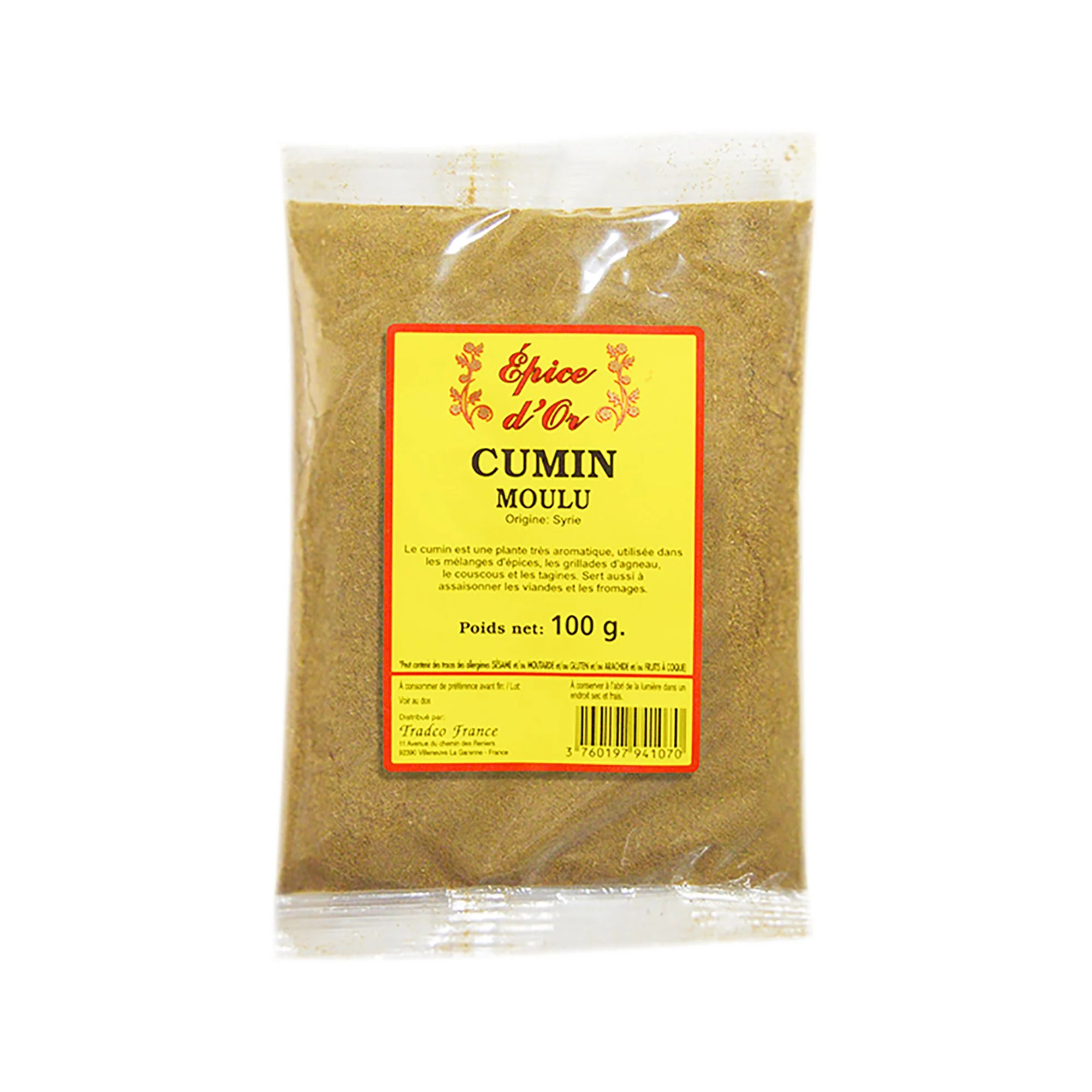 Sachet de cumin en poudre