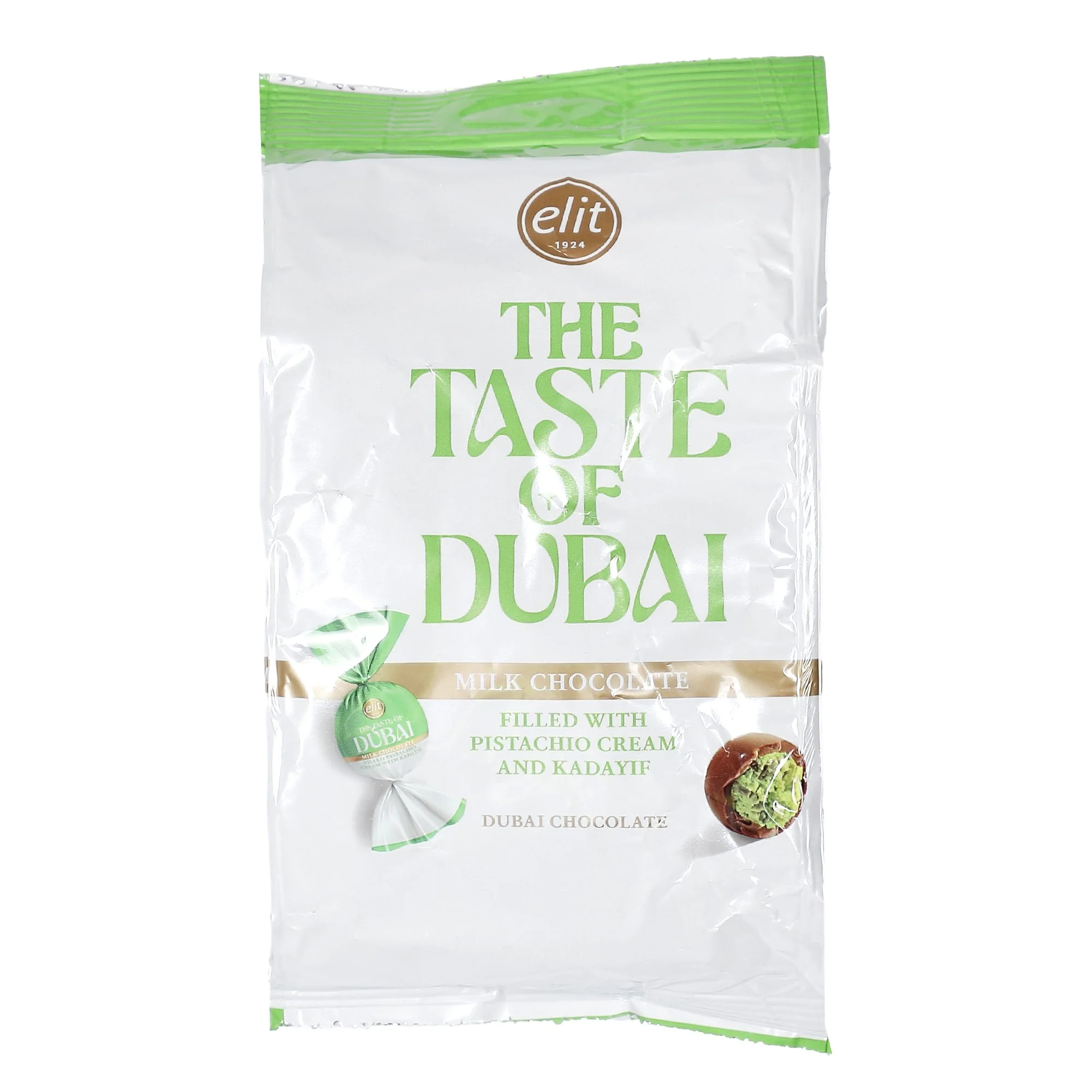 Sachet de mini chocolats Dubaï au lait Kunafa et pistache