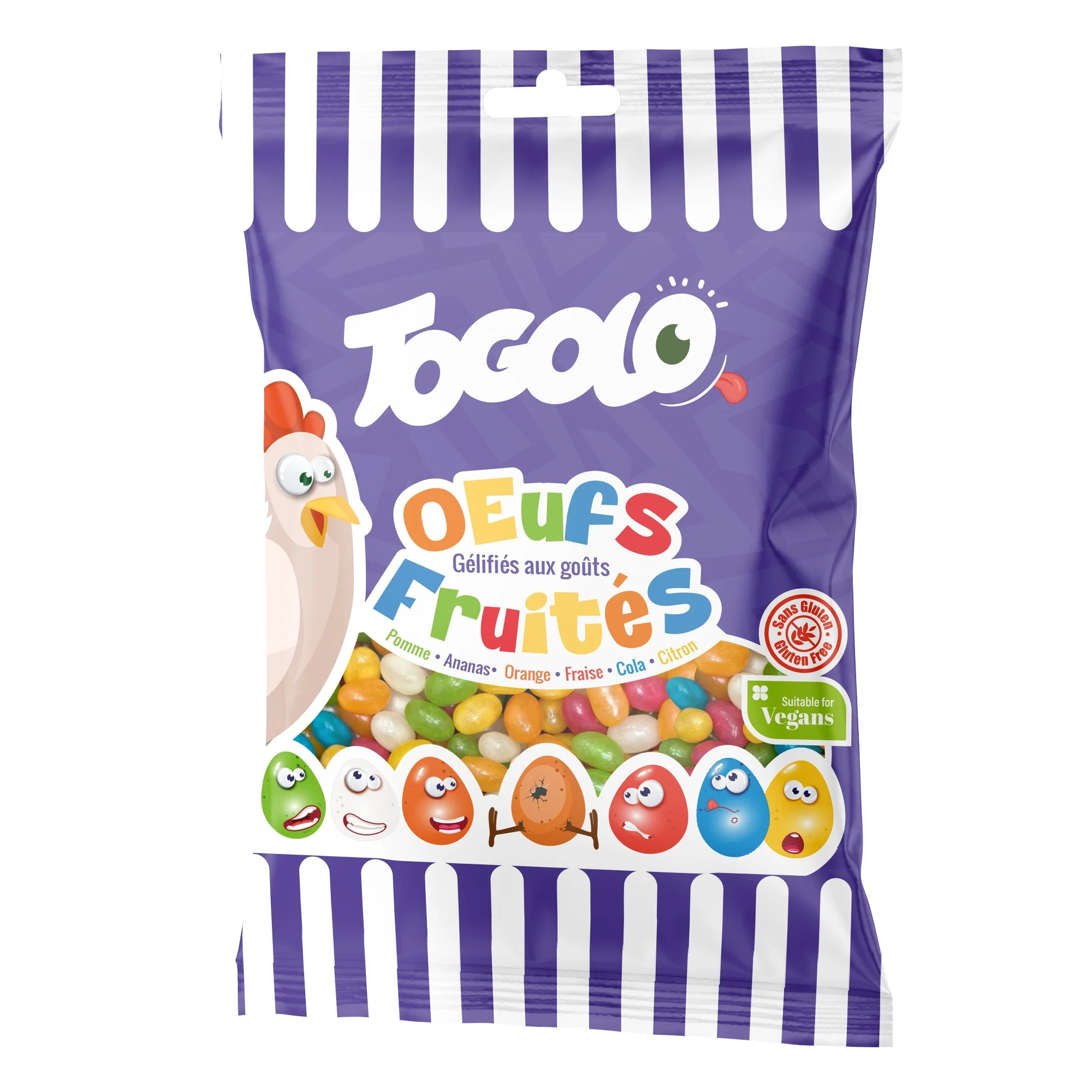 Sachets d'œufs gélifiés et fruités