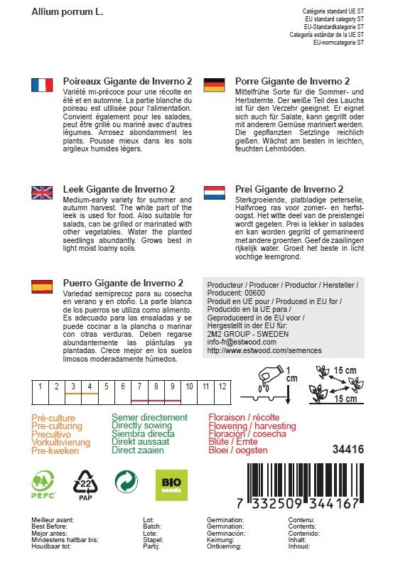 Semences de poireau d'hiver géant bio - Image 2
