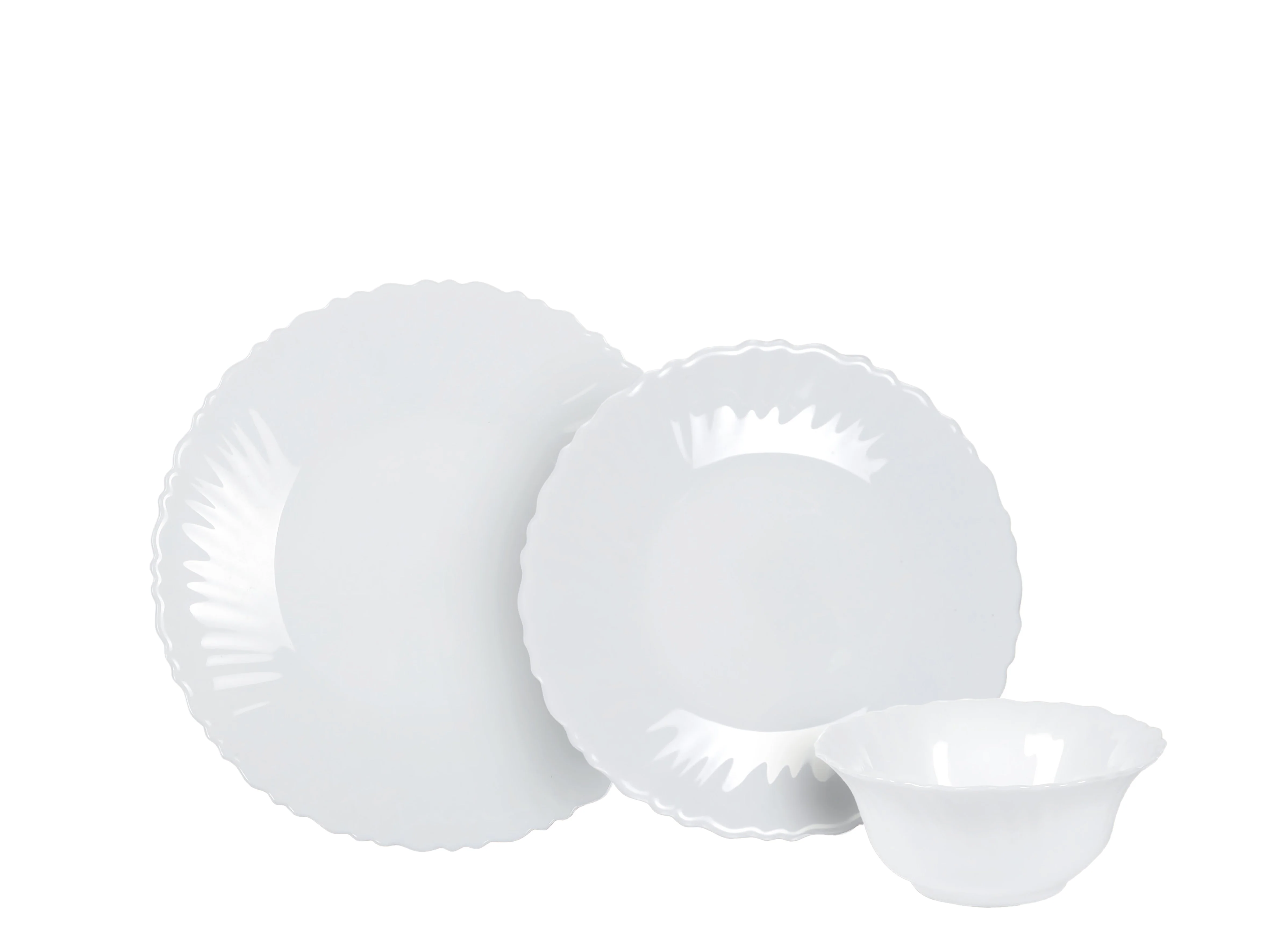 Service de table 12 pièces en opale blanc - Image 2
