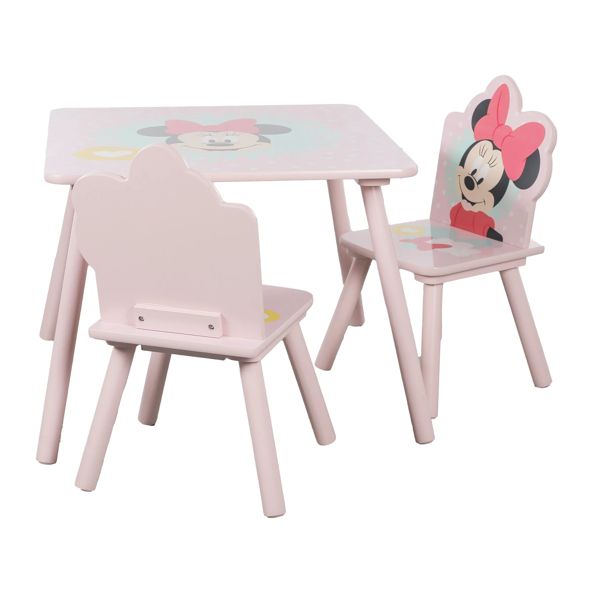 Set enfant 1 table + 2 chaises Minnie rose
