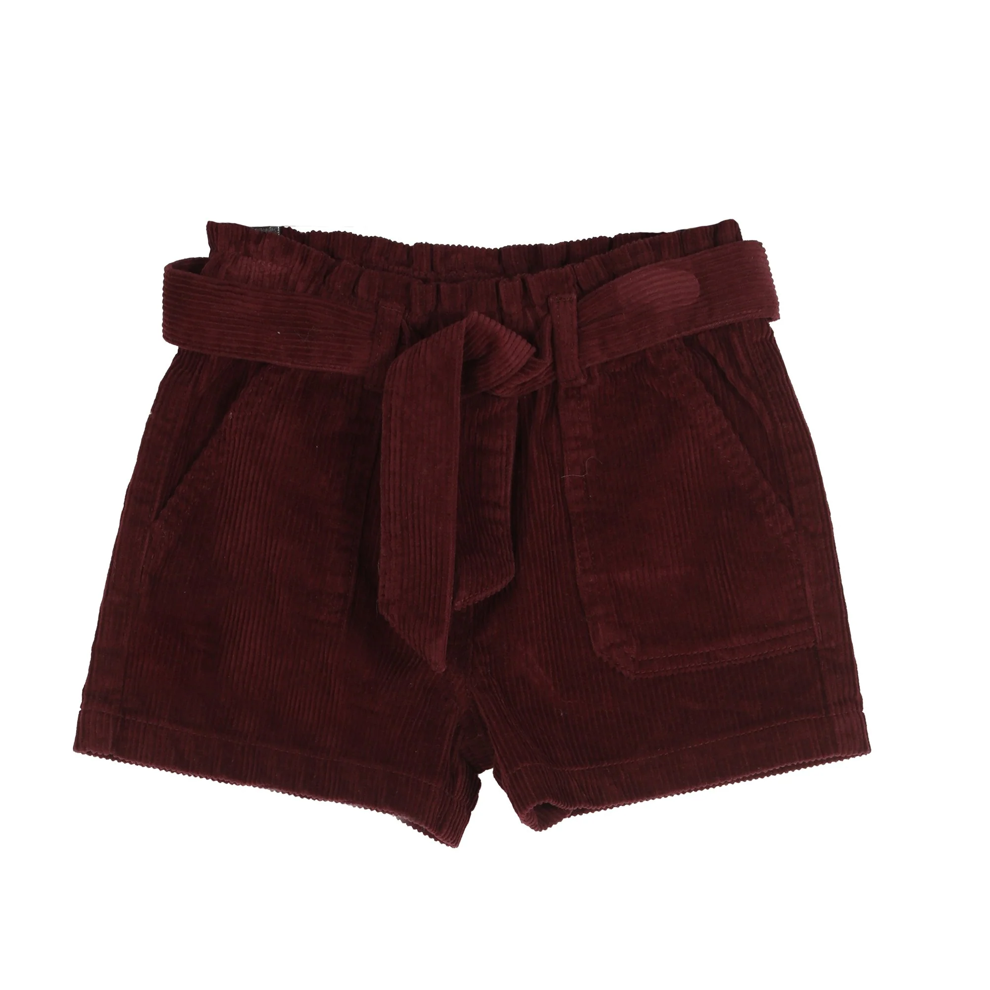 Short en velours avec ceinture 3/12 ans - Violet