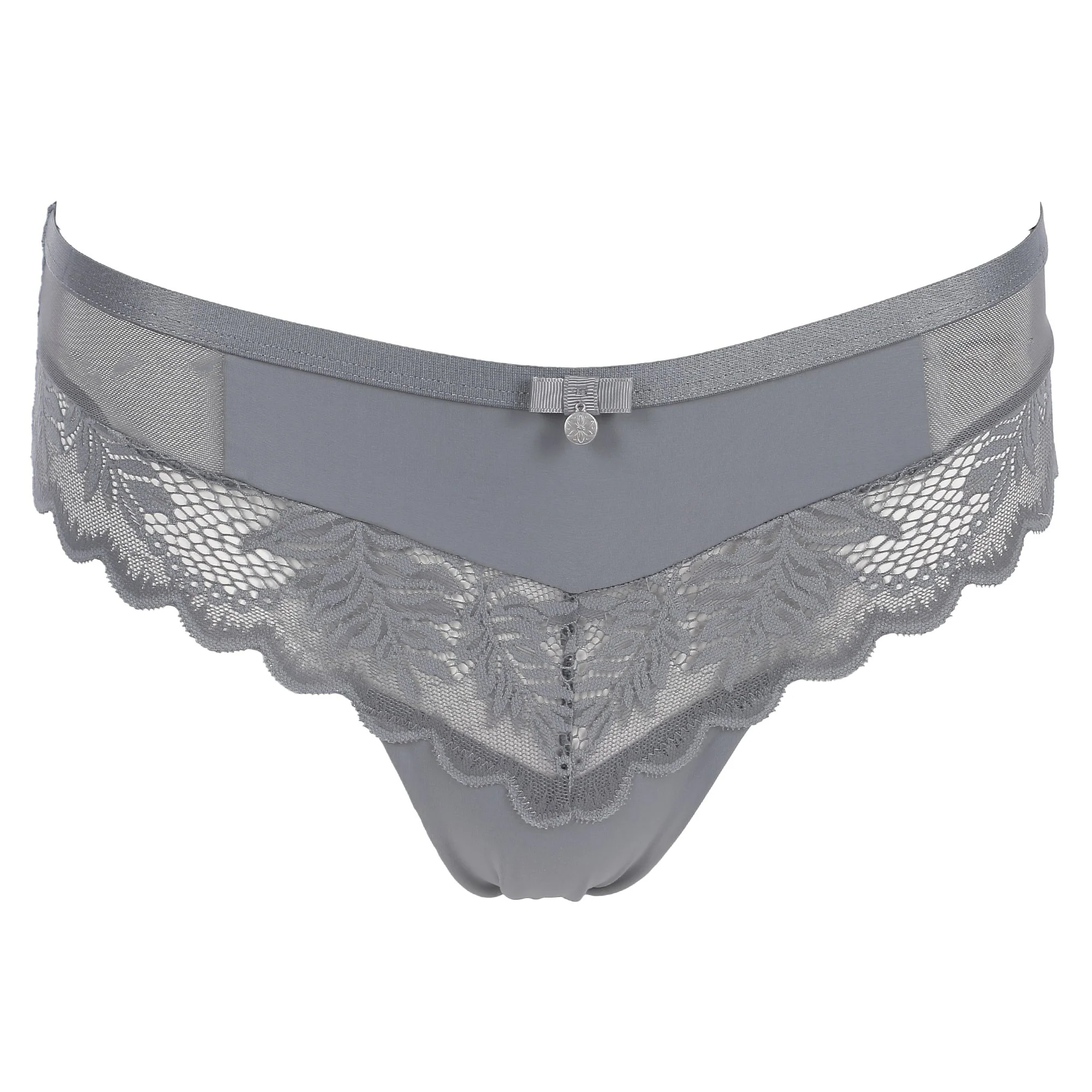 Shorty en dentelle gris  - Gris