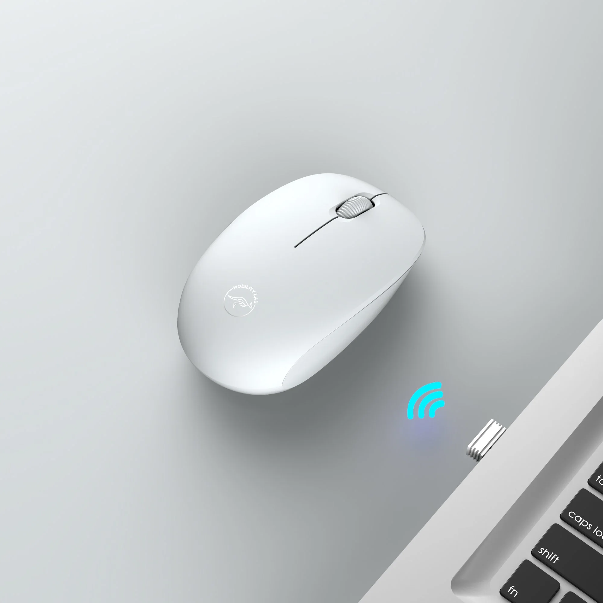 Souris sans fil pure color gris - Image 4