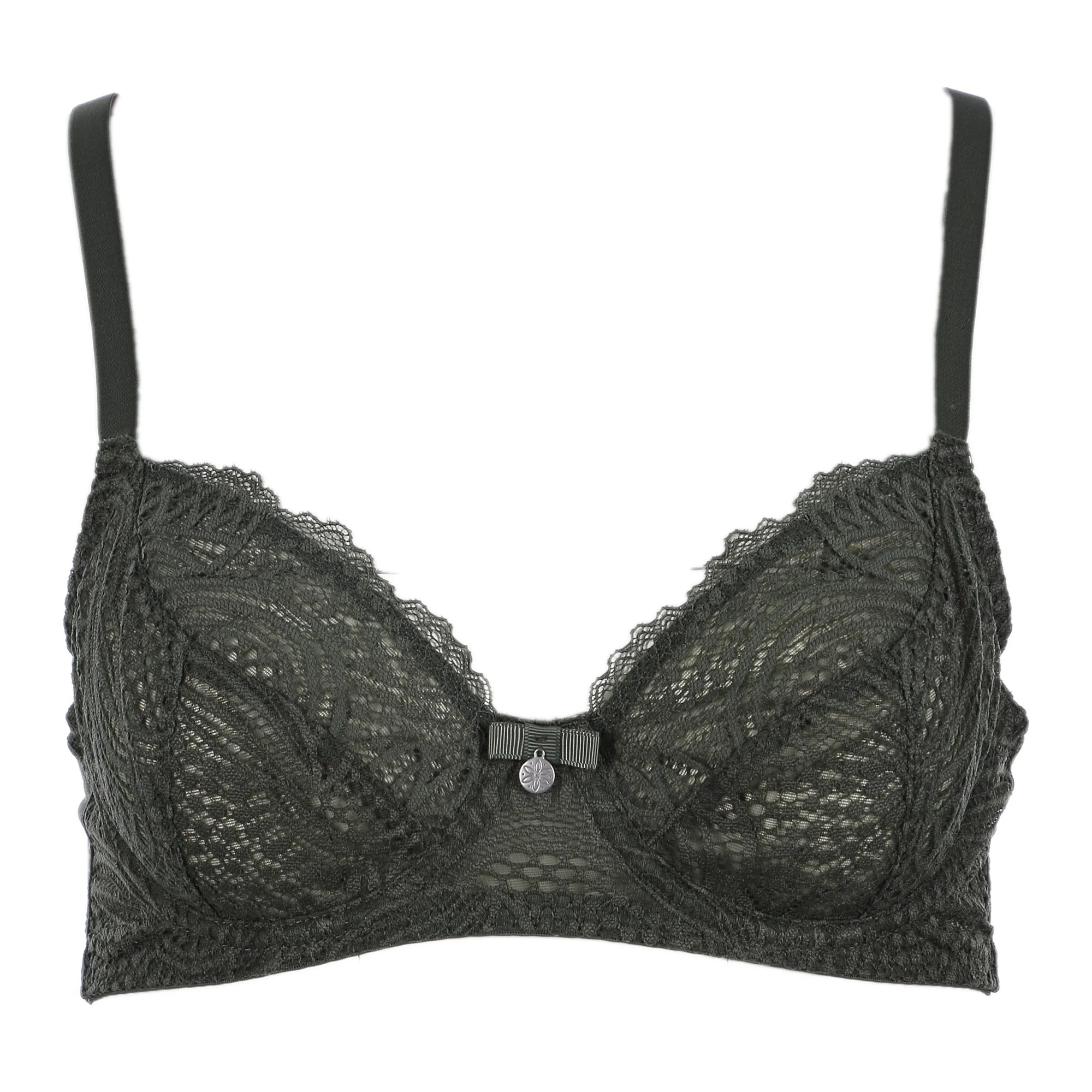 SOUTIEN-GORGE DENTELLE ET TULLE KAKI