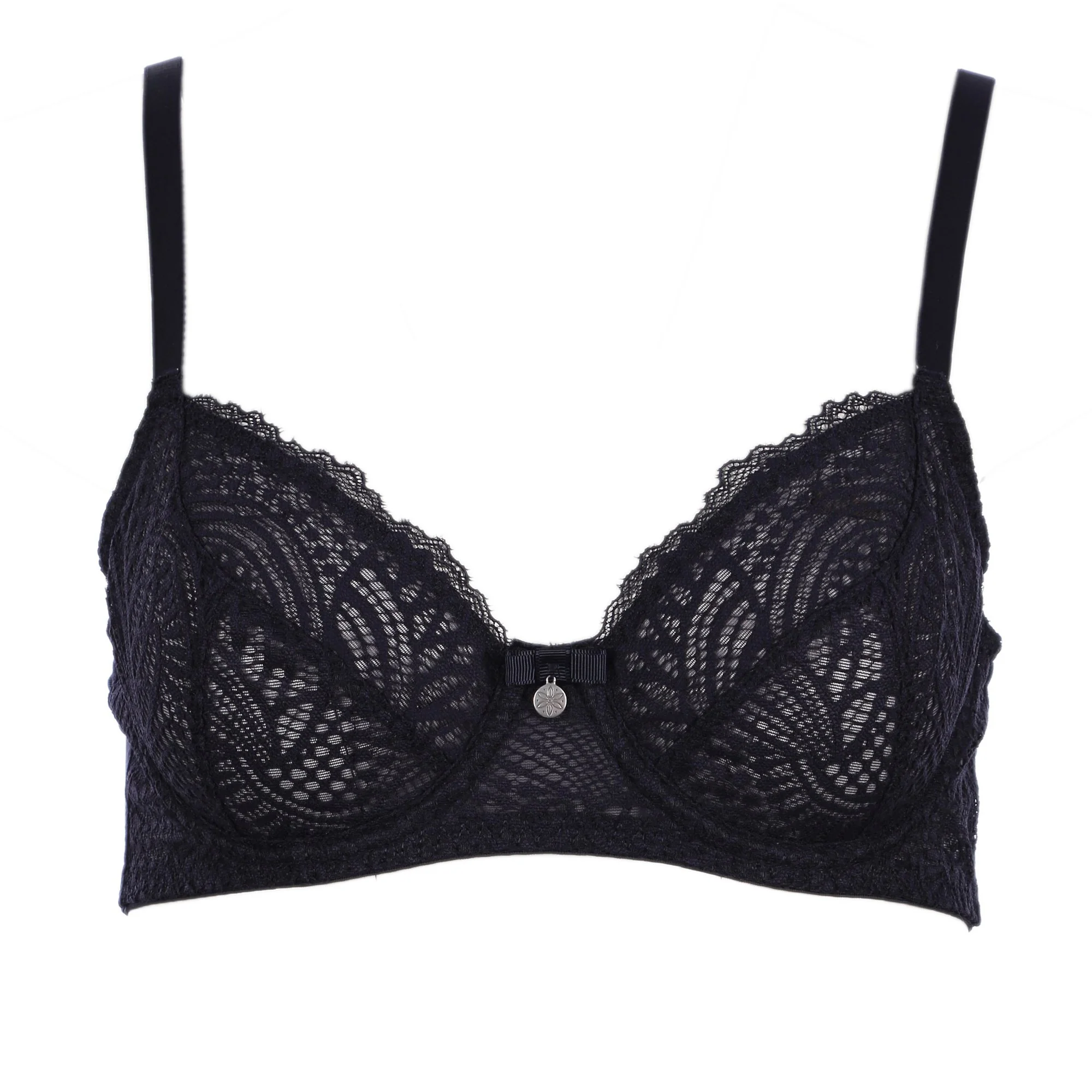 SOUTIEN-GORGE DENTELLE ET TULLE MARINE