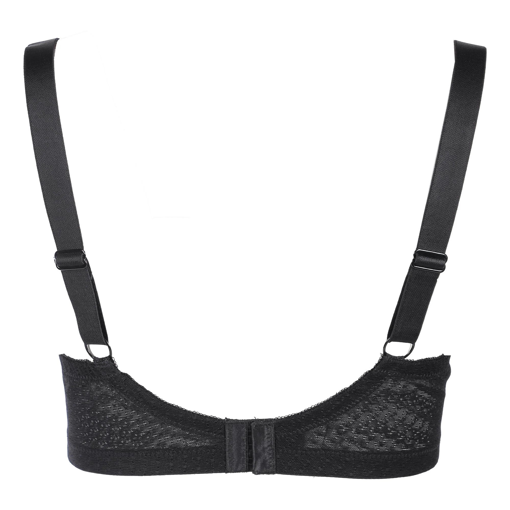 Soutien-gorge dentelle mesh noir bijou - Noir - Image 2