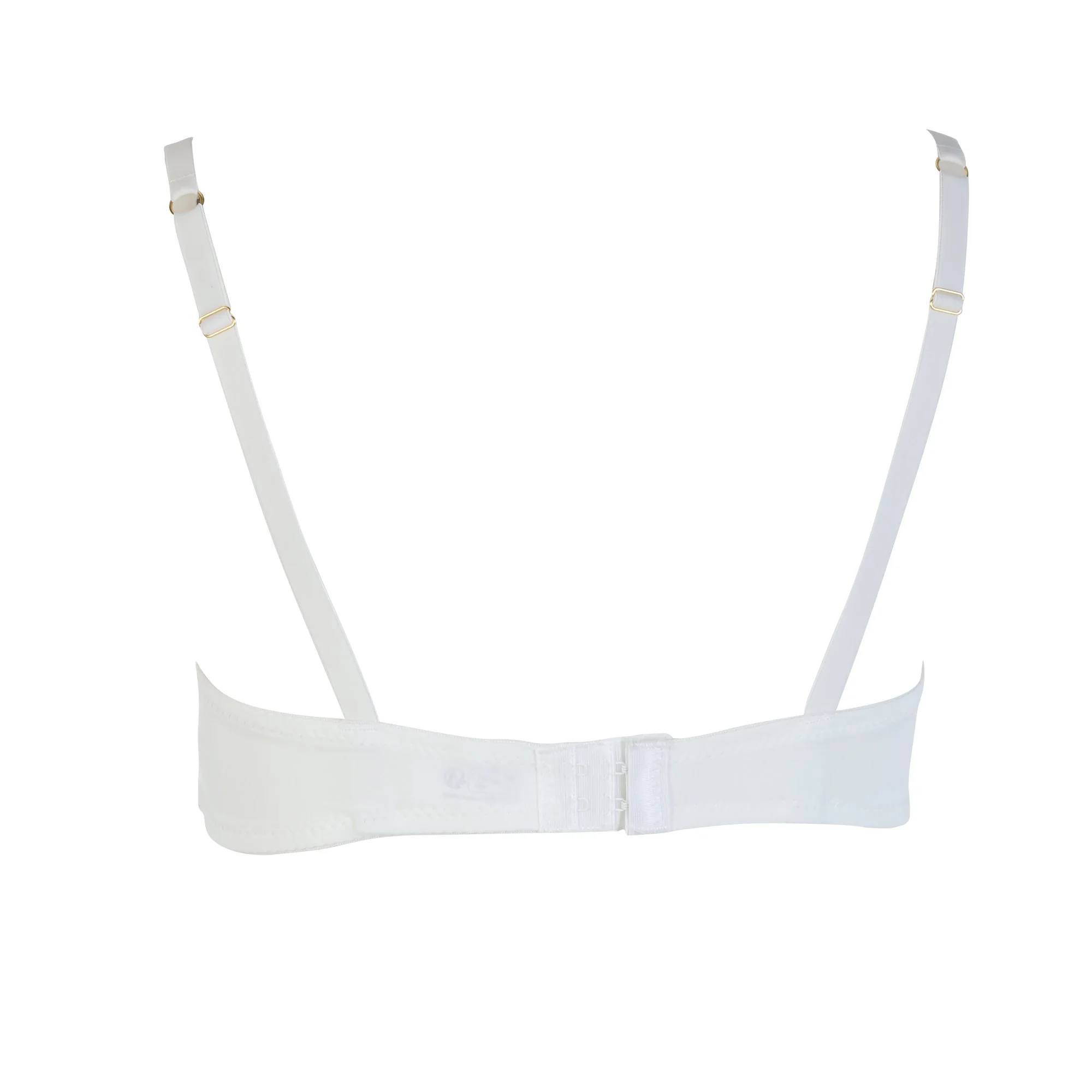 Soutien gorge en dentelle ivoire bordures en satin - Blanc - Image 2