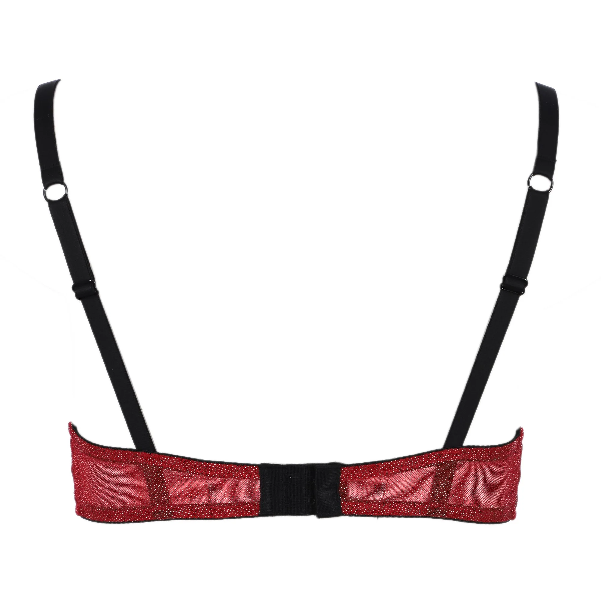 Soutien-gorge rouge Lurex noir - Image 2