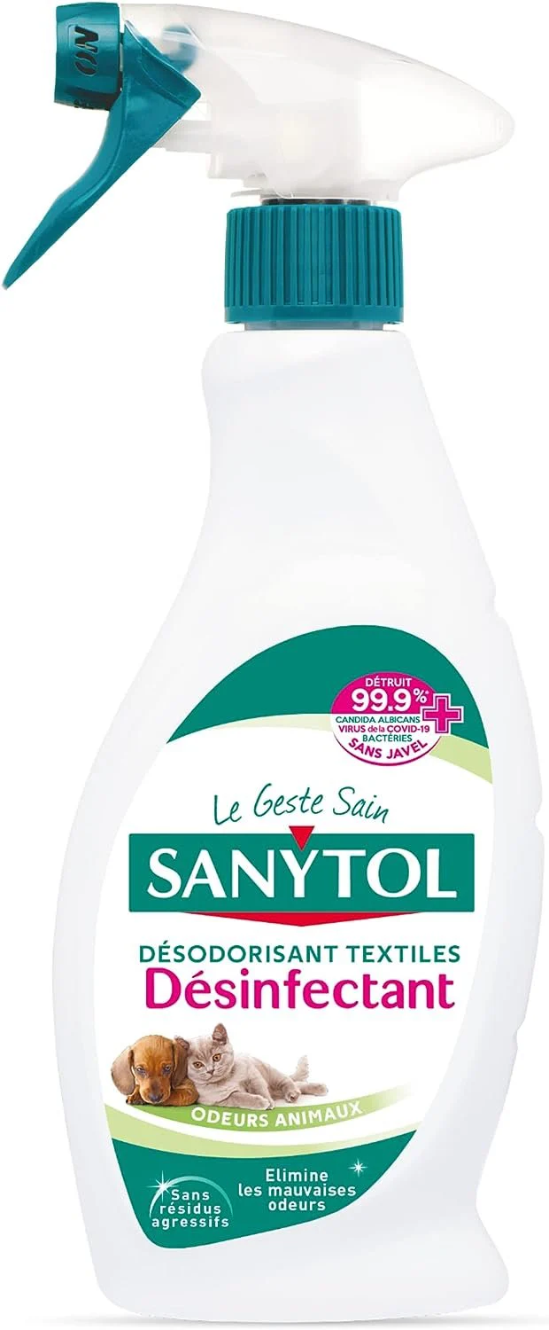 Spray désodorisant textiles odeurs animaux