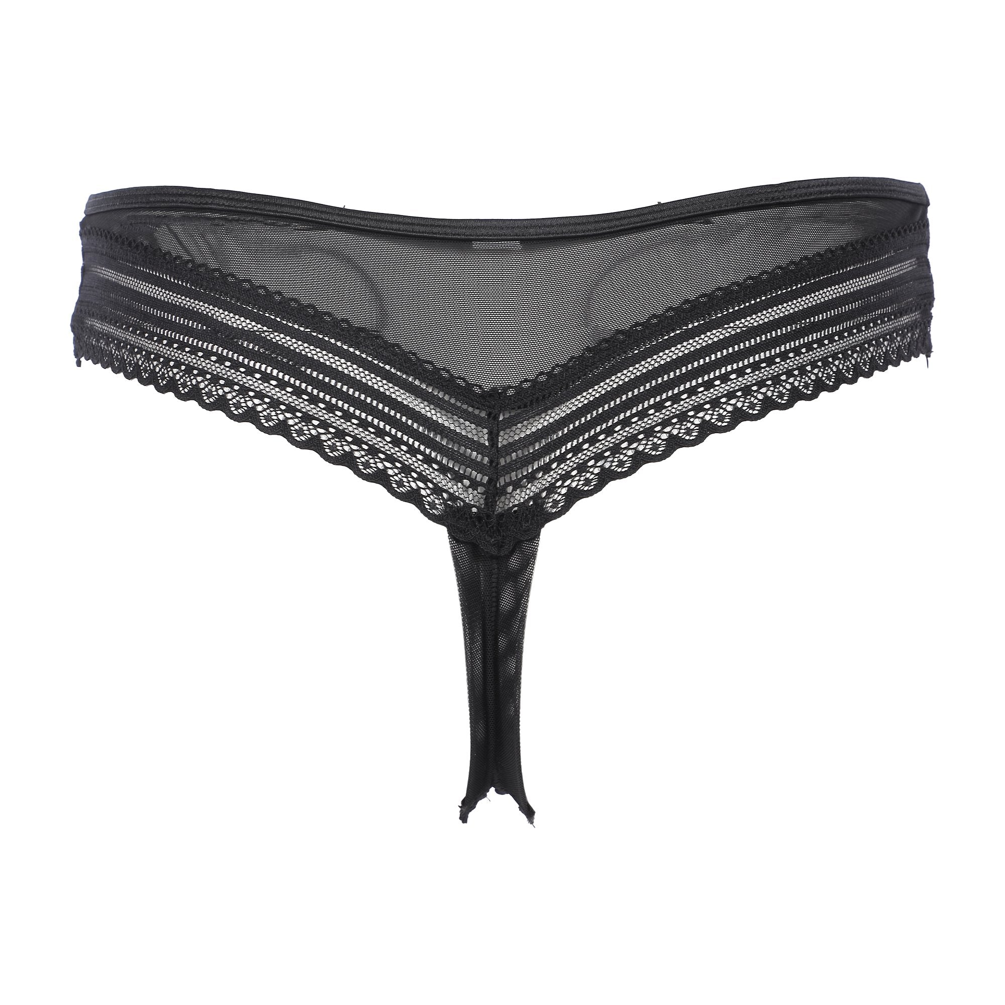 String dentelle noir  - Noir - Image 2