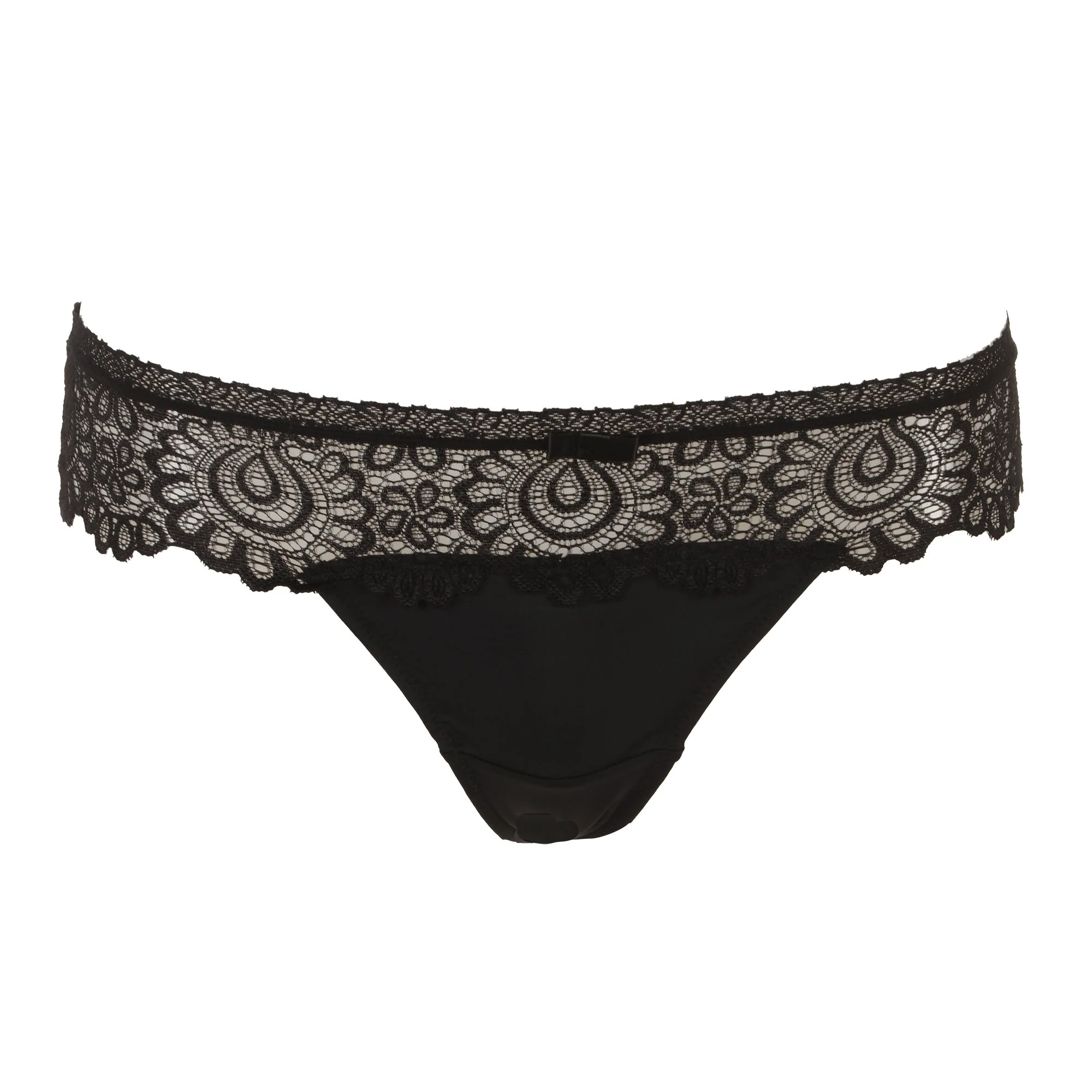 String en dentelle noir - Noir