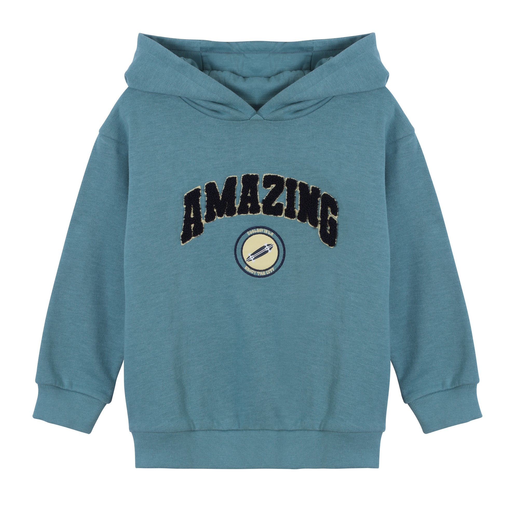 Sweat Ă capuche avec animation 3/10 ans - Bleu