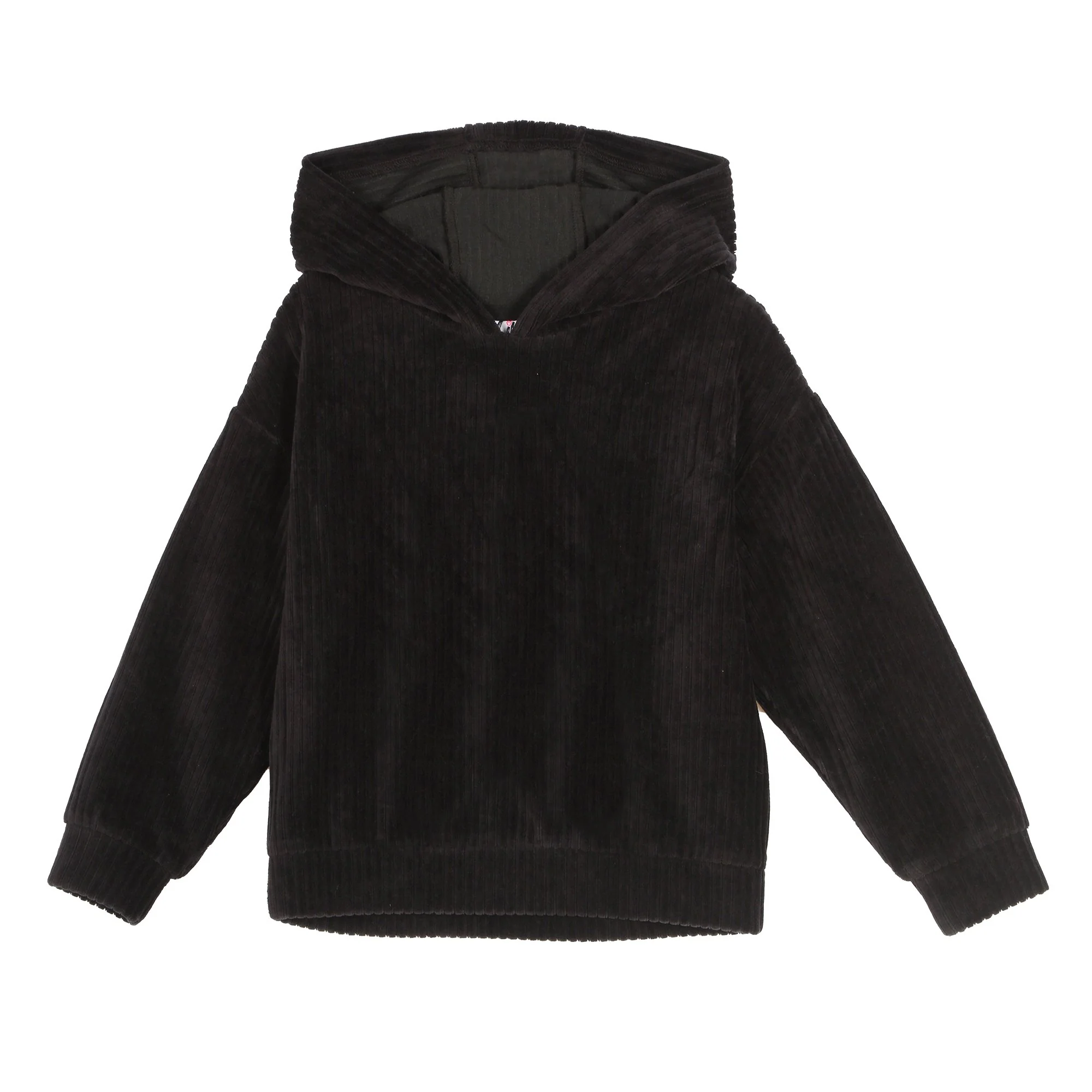 Sweat à capuche en velours - Noir