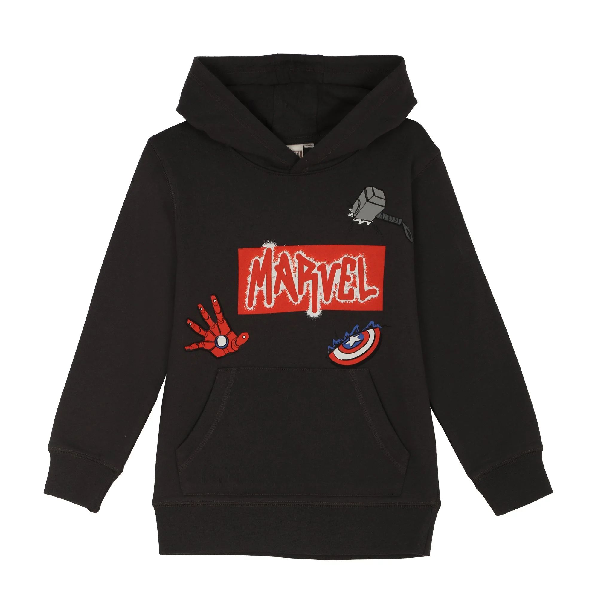 Sweat à capuche licence 6/12 ans - Noir