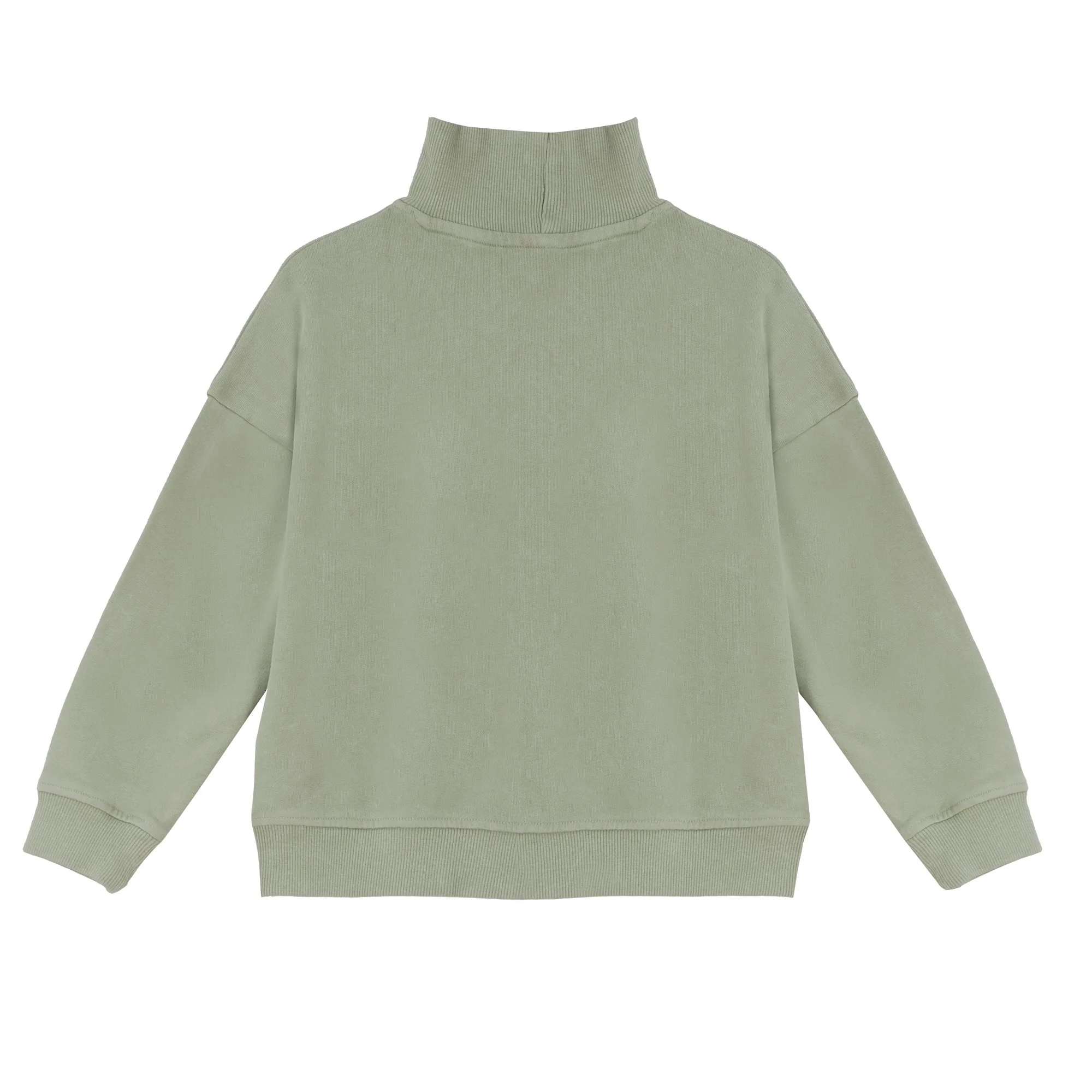 Sweat col montant zippé 3/12 ans - Kaki - Image 2