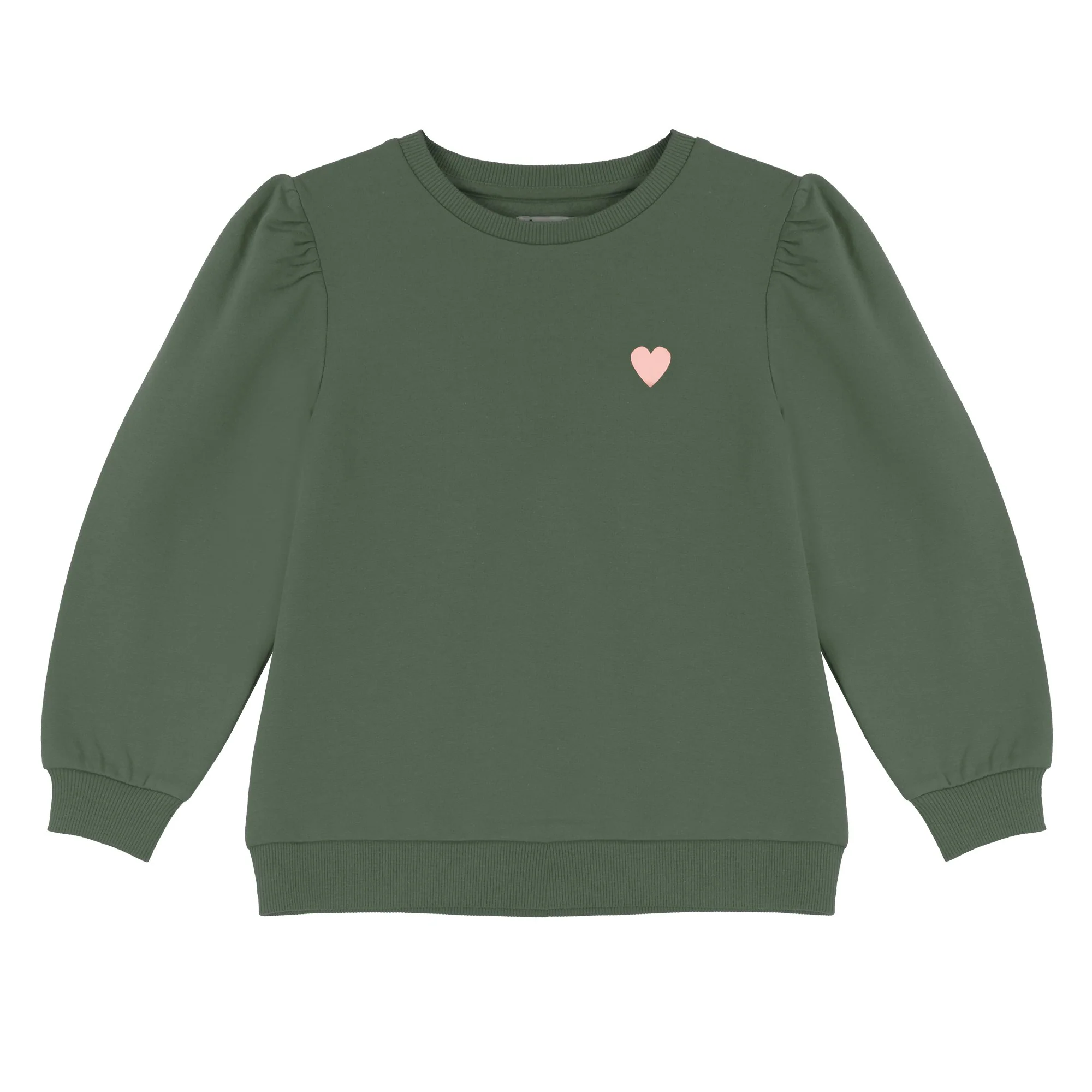 Sweat col rond avec animation 3/12 ans - Kaki