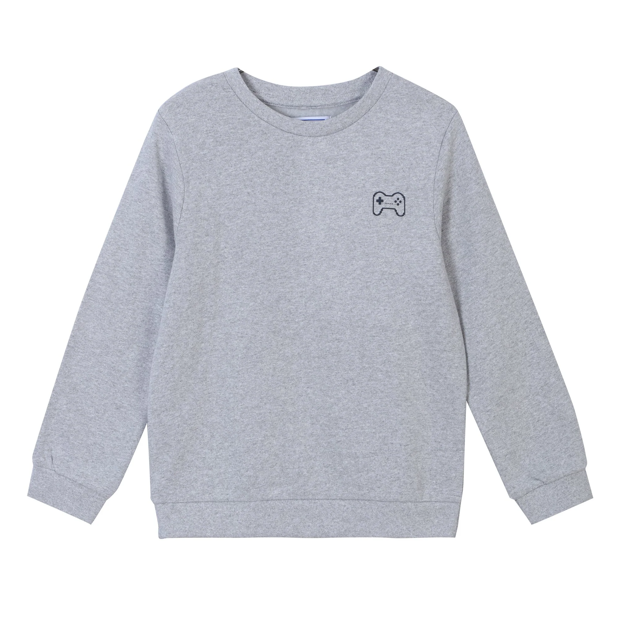 Sweat col rond brodé cœur 3/12 ans - Gris
