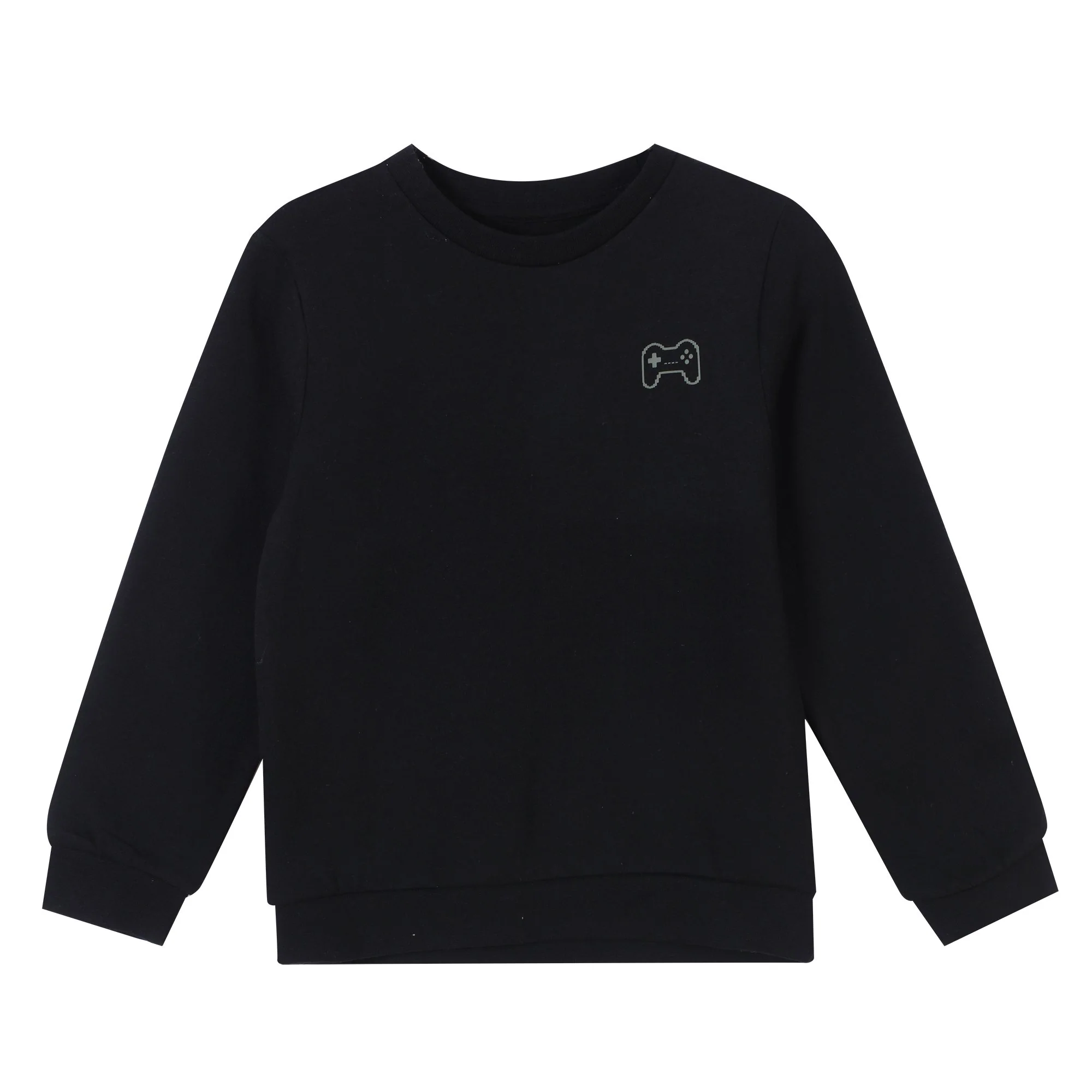 Sweat col rond brodé cœur 3/12 ans - Noir