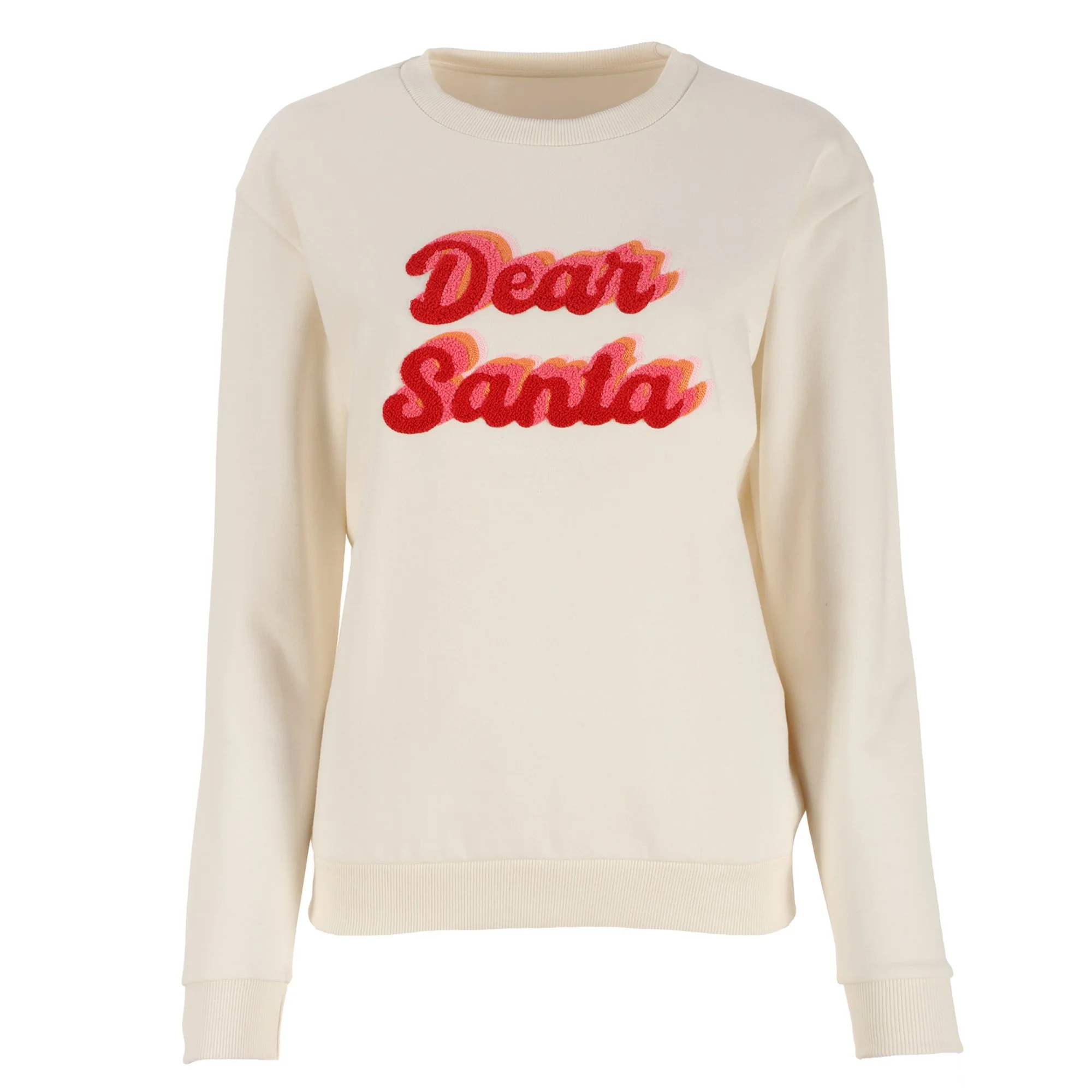 Sweat col rond de Noël - Beige