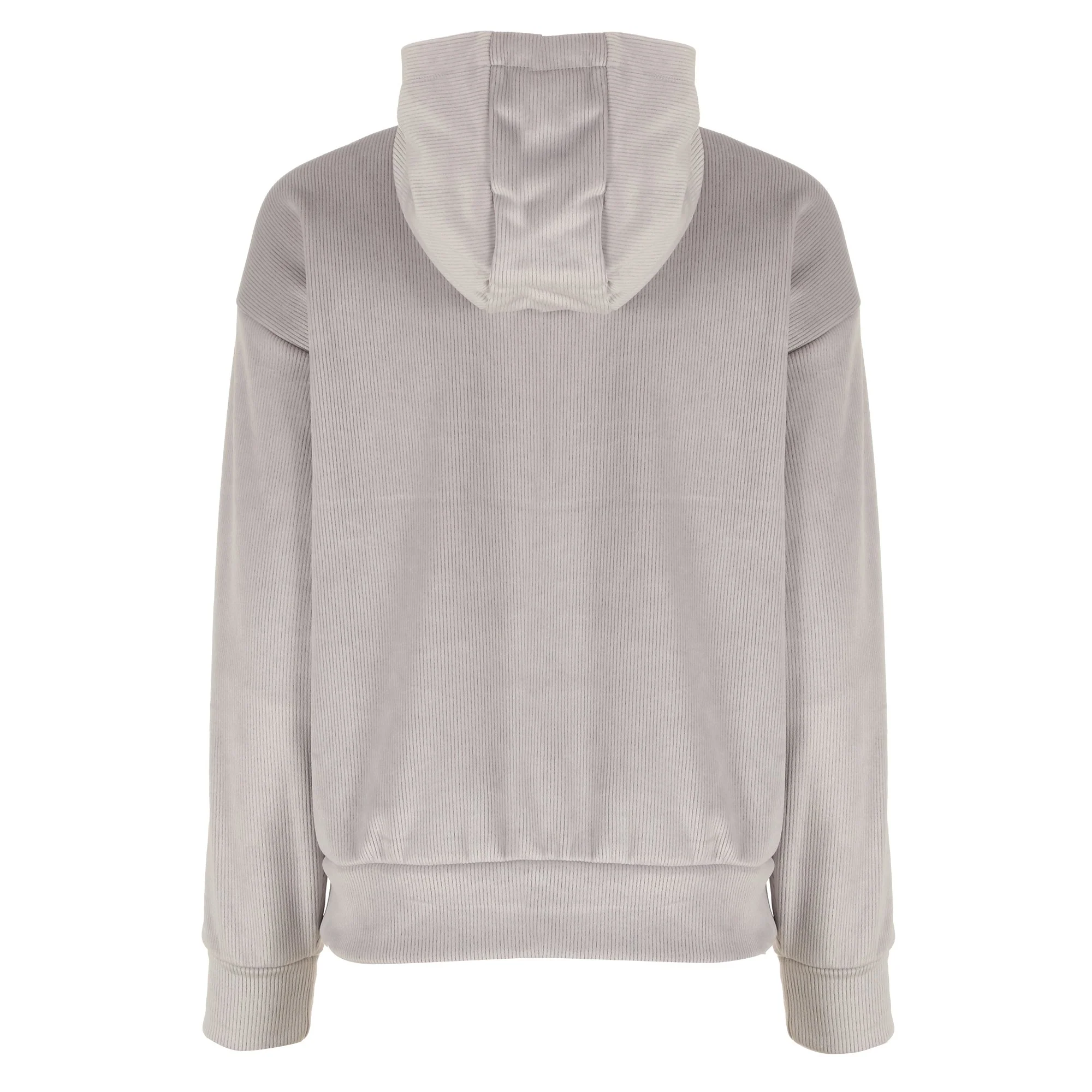 Sweat en velours à capuche  - Gris - Image 2