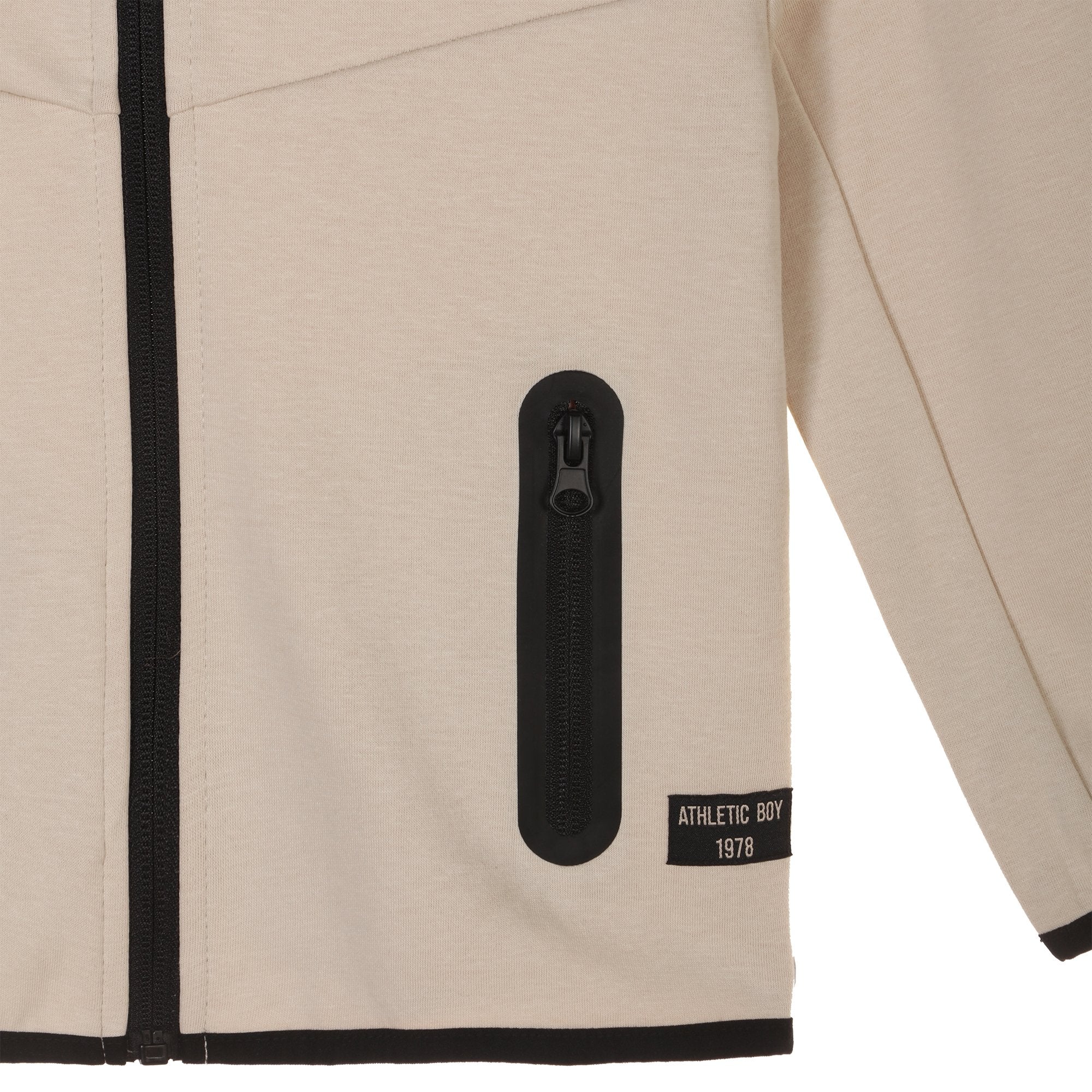 Sweat zippé à capuche 3/12 ans - Beige - Image 3