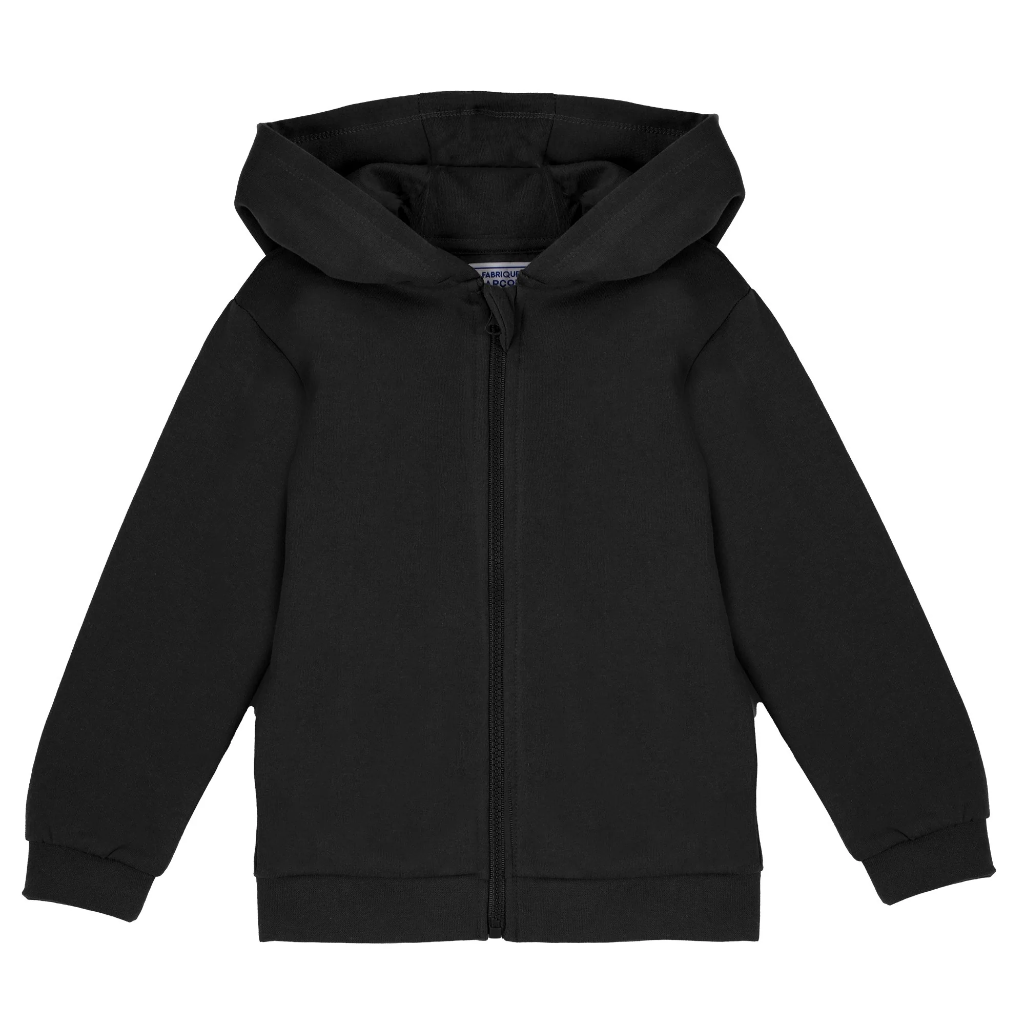 Sweat zippé à capuche 3/12 ans - Noir