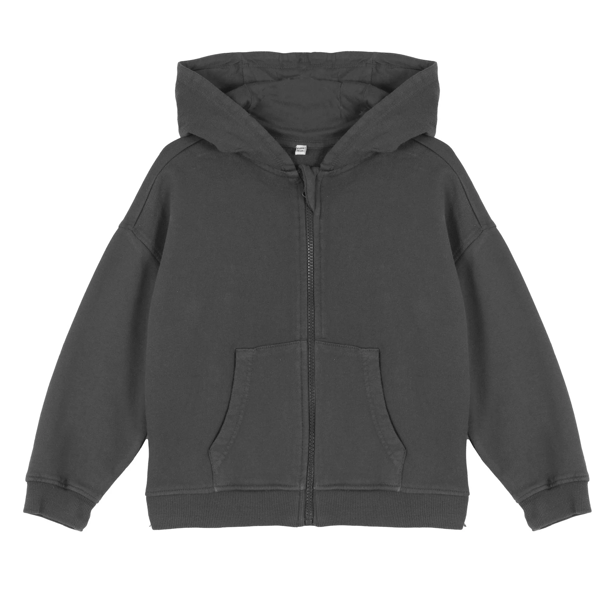 Sweat zippé à capuche 3/12 ans - Noir