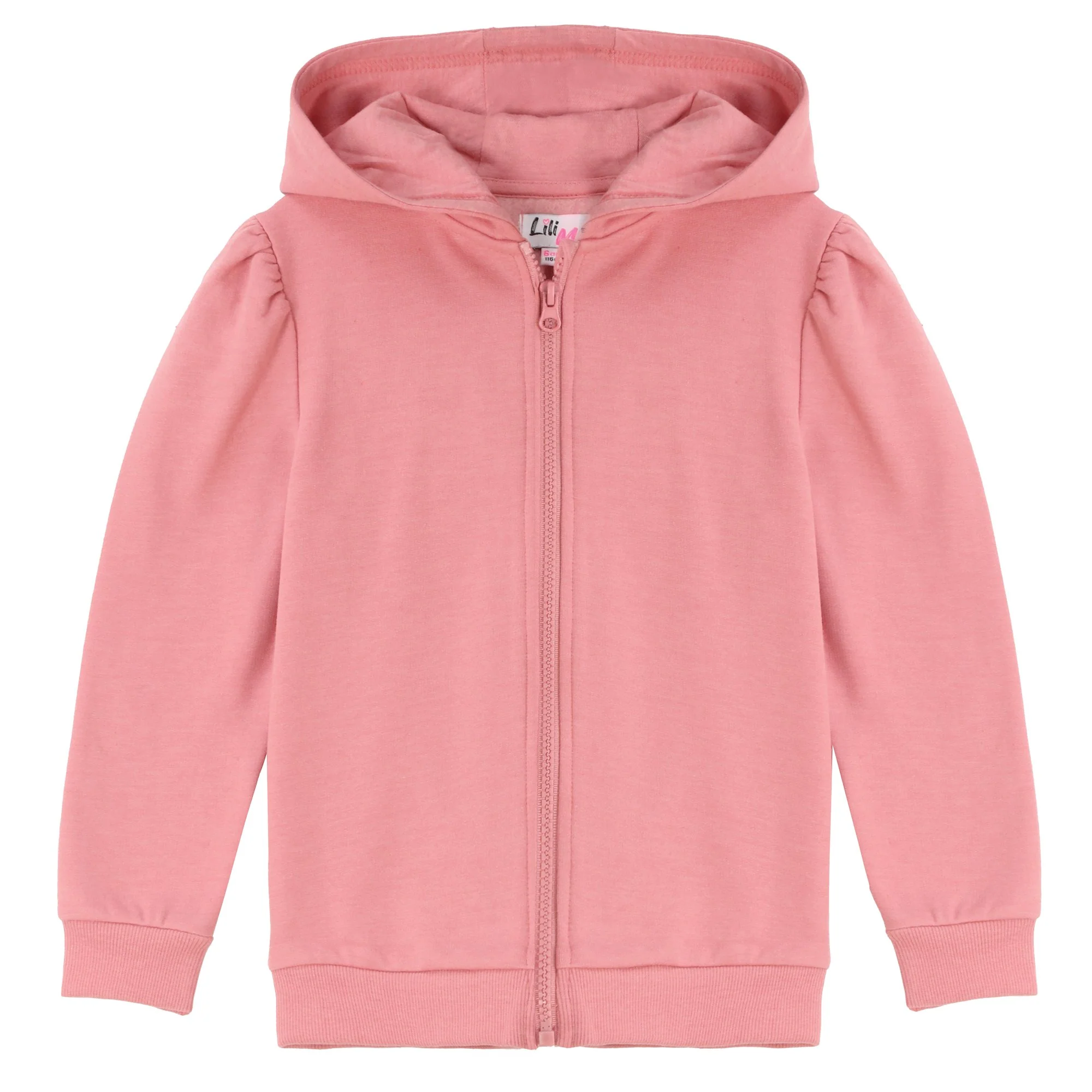 Sweat zippé à capuche 3/12 ans - Rose