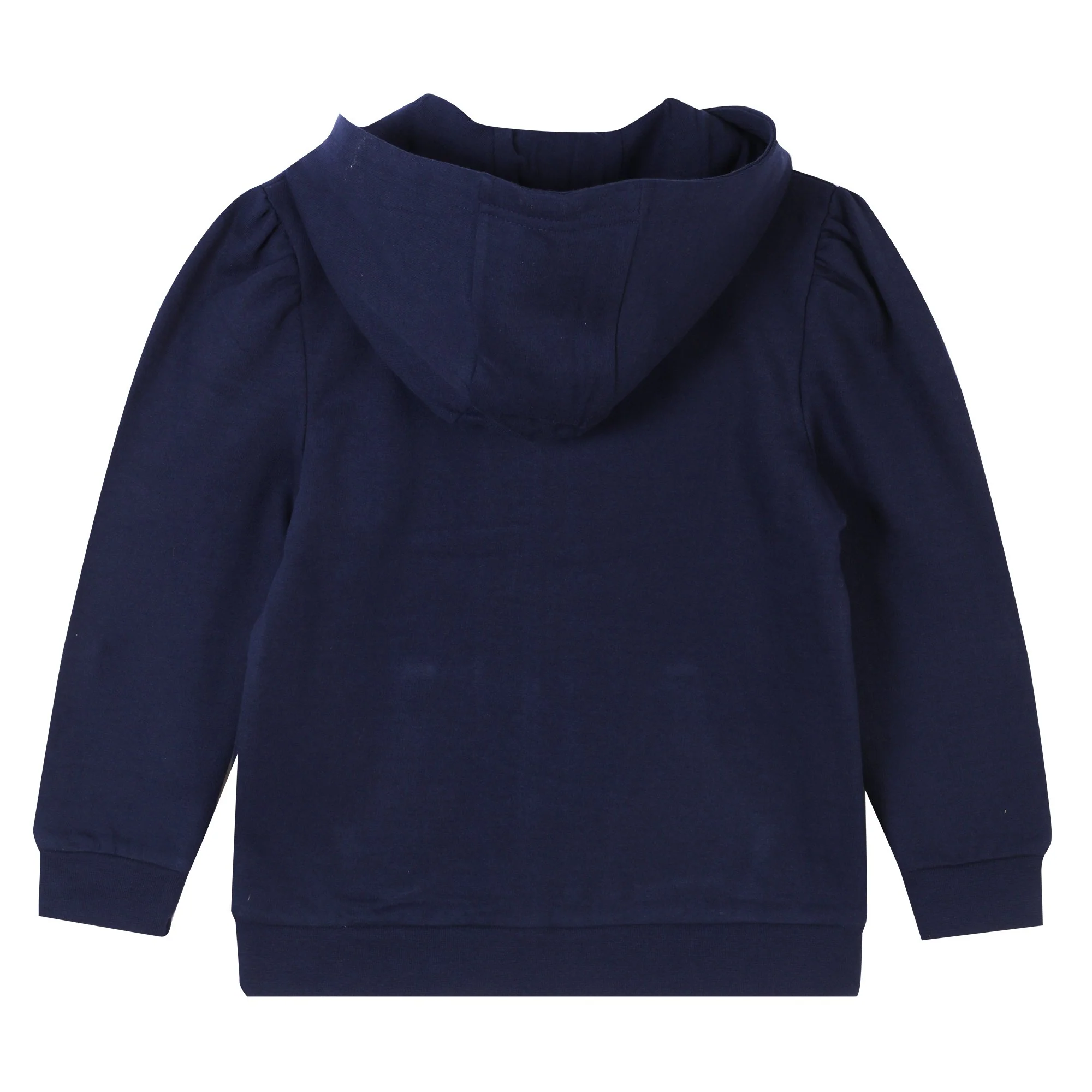 Sweat zippé à capuche brodé cœur 3/12 ans - Bleu foncé - Image 2