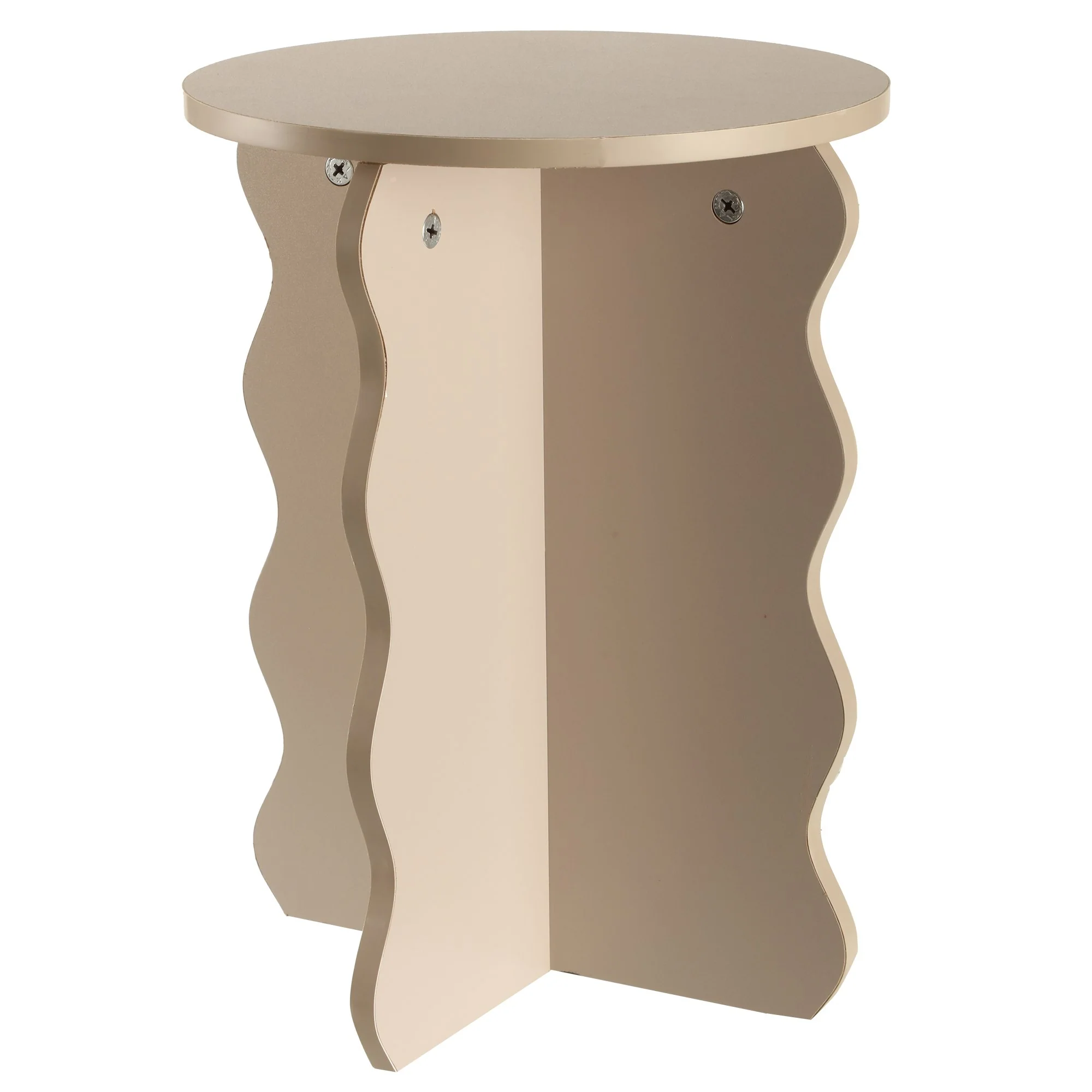 Table d'appoint ronde pied ondulé - Beige