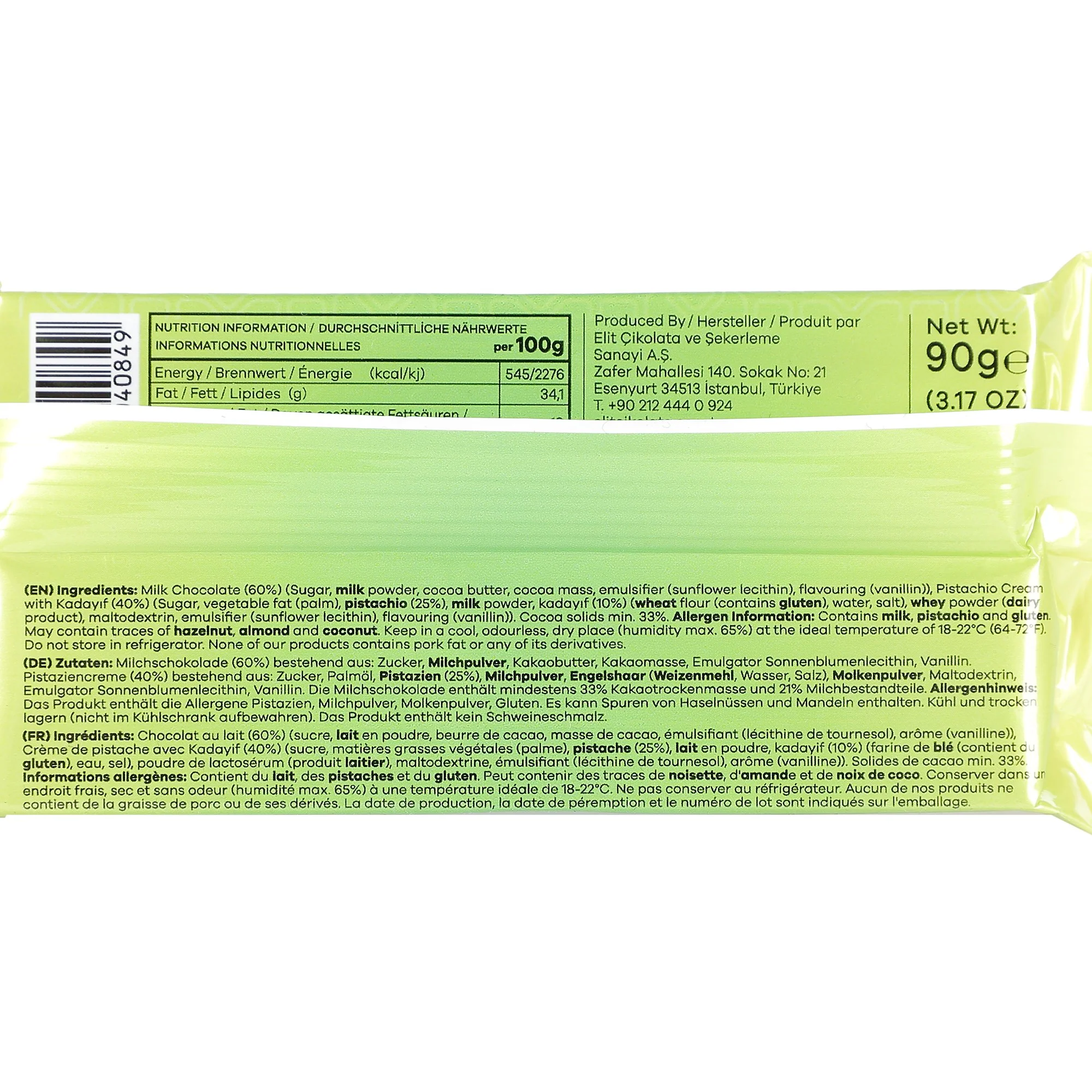 Tablette de chocolat de Dubaï crème de pistache et kadaif - Image 3
