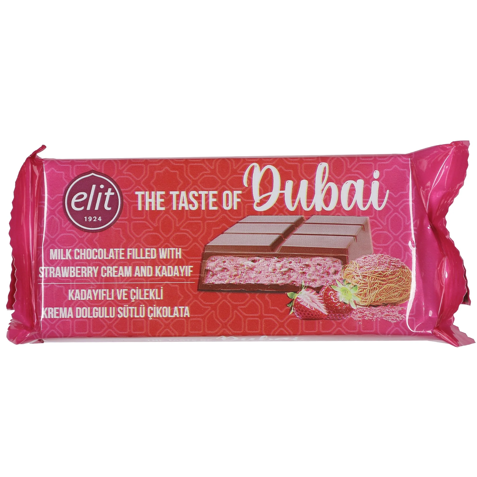 Tablette de chocolat de Dubaï fraise et kadaif