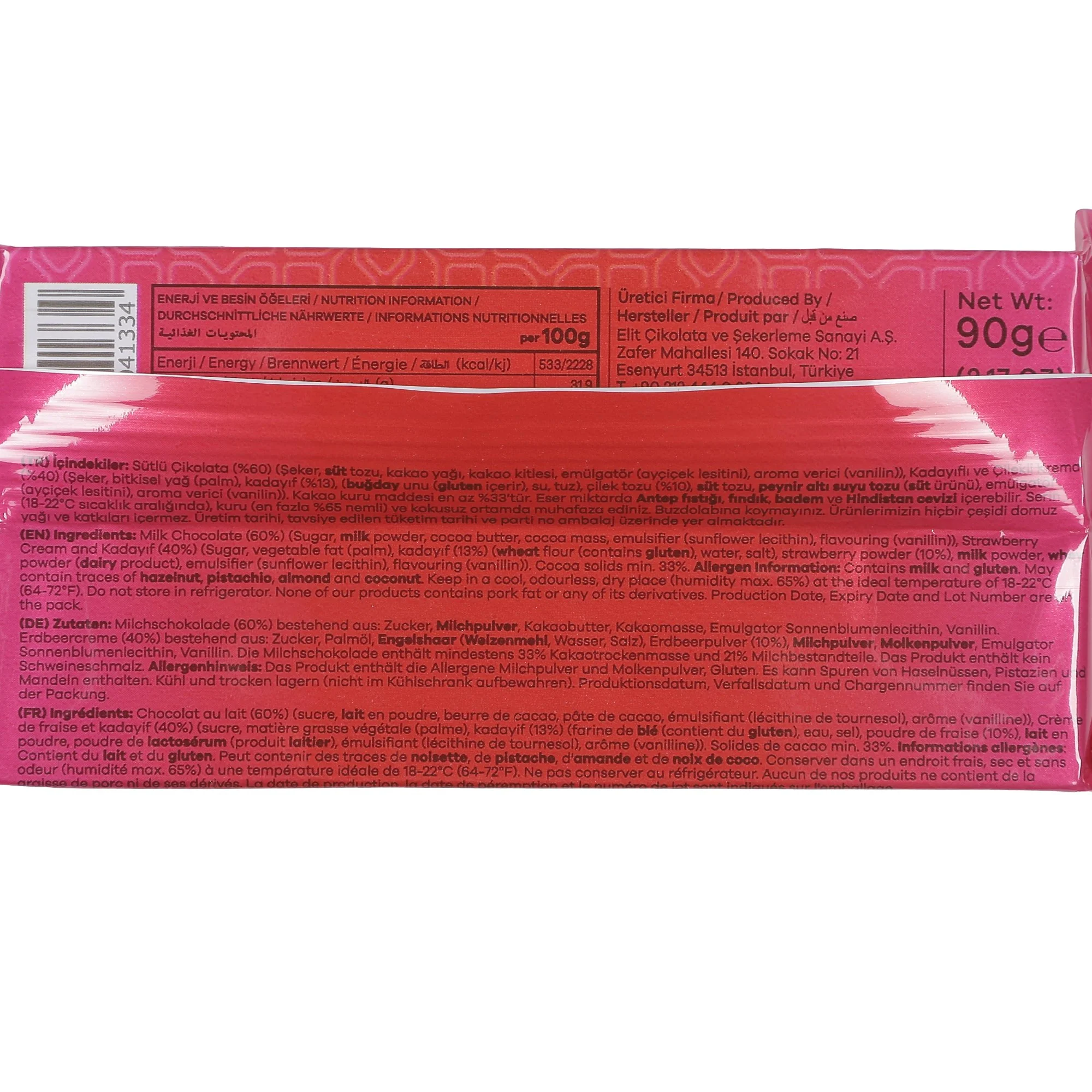 Tablette de chocolat de Dubaï fraise et kadaif - Image 4