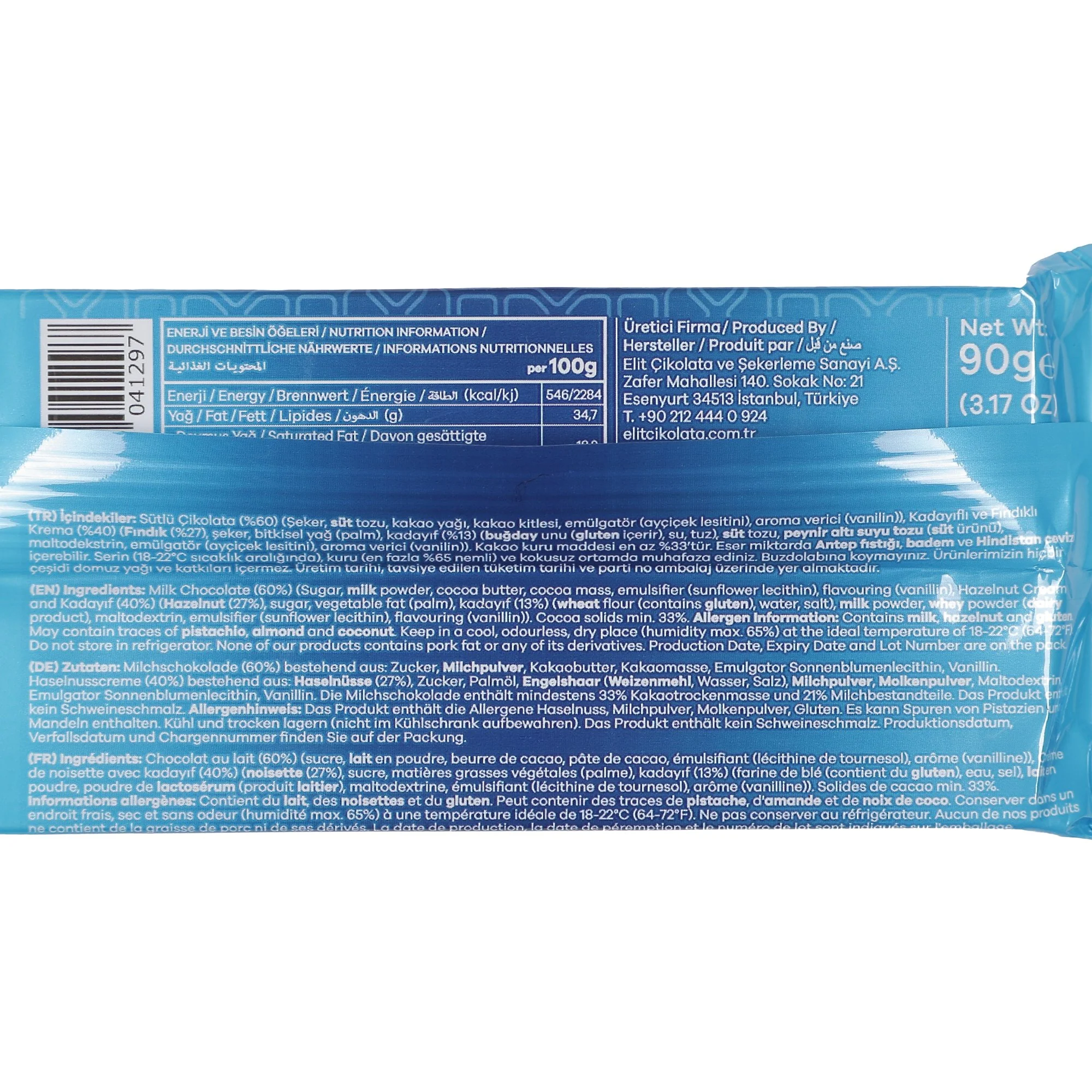 Tablette de chocolat de Dubaï noisette et kadaif - Image 4