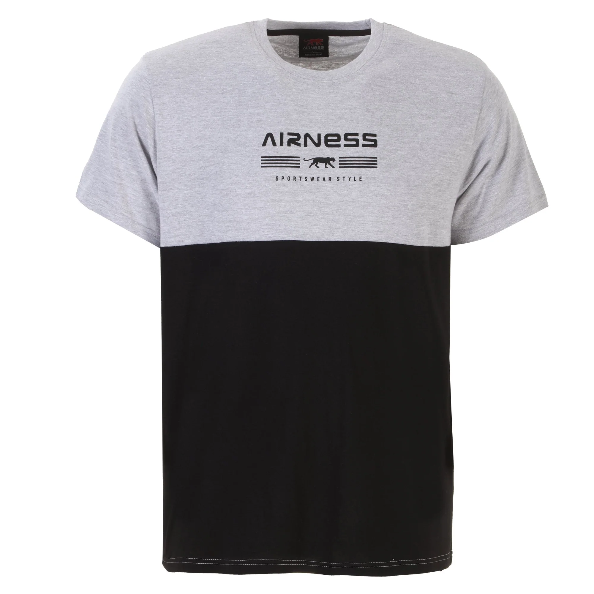 Tee-shirt bicolore manches courtes - Gris