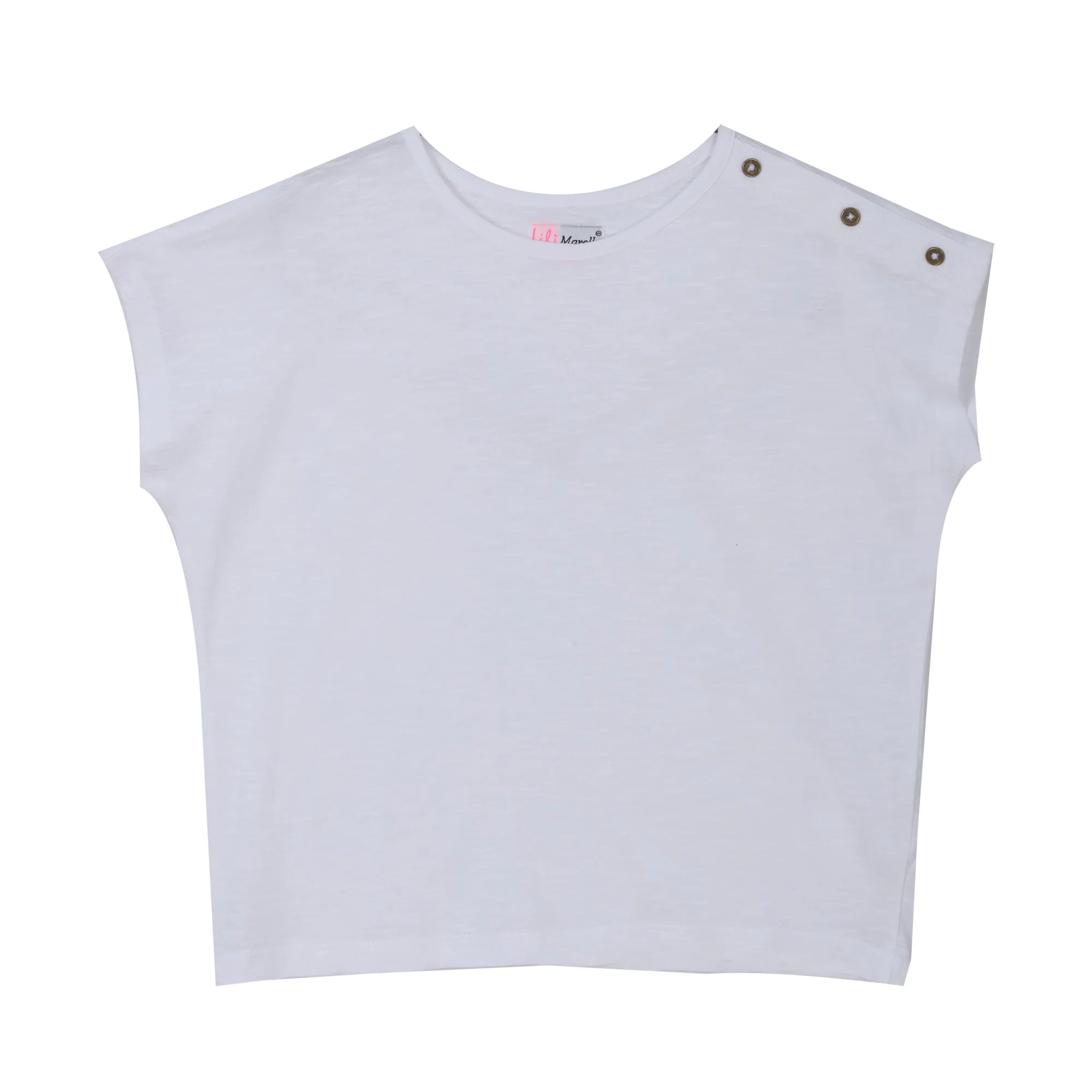 Tee-shirt boutons épaule 3/6 ans - Blanc