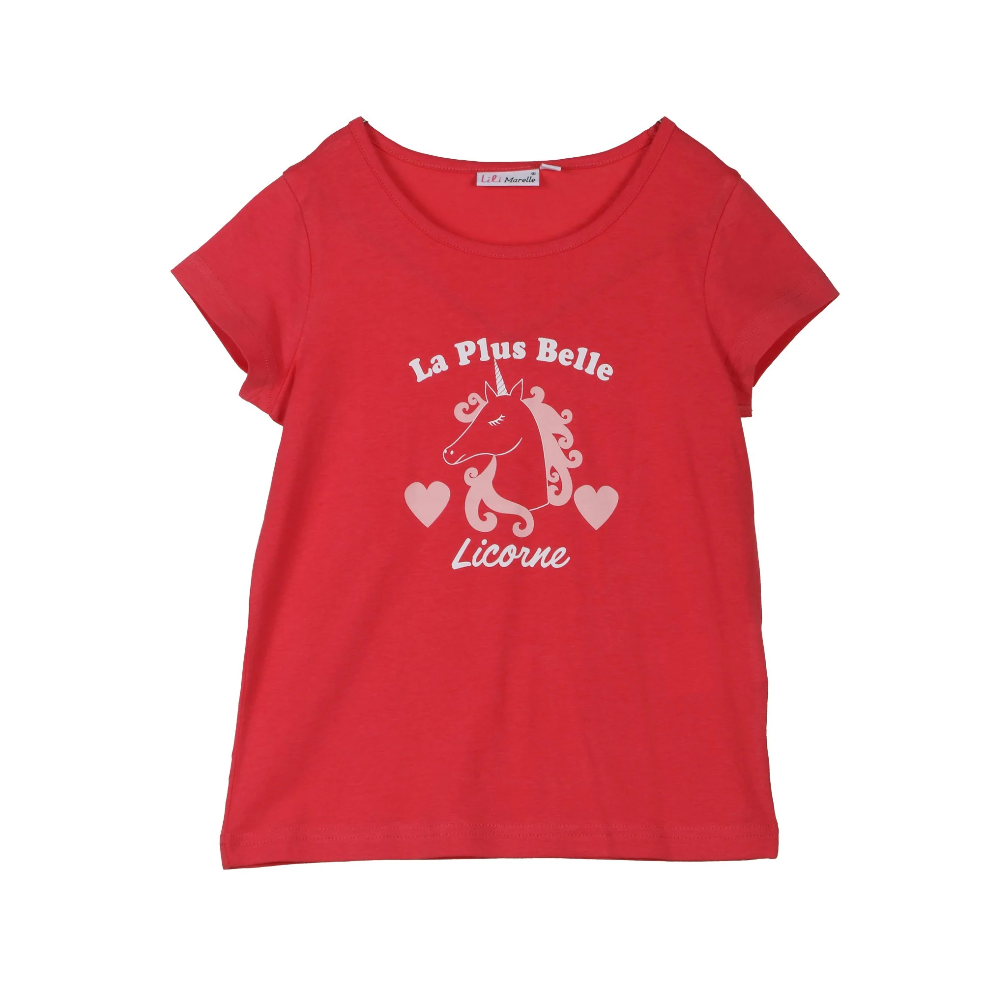 Tee-shirt manches courtes avec animation 8/12 ans - Rouge
