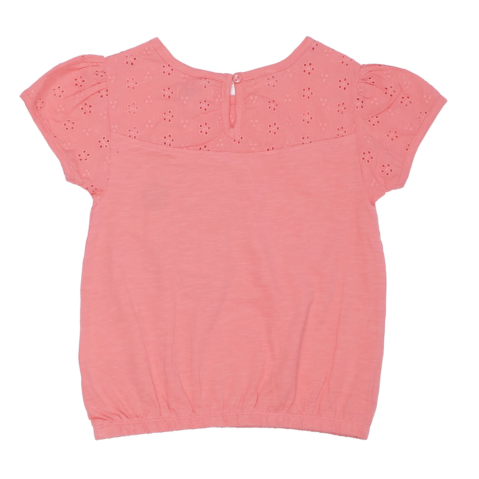 Tee-shirt manches courtes avec broderie anglaise 3/6 ans - Rose - Image 2