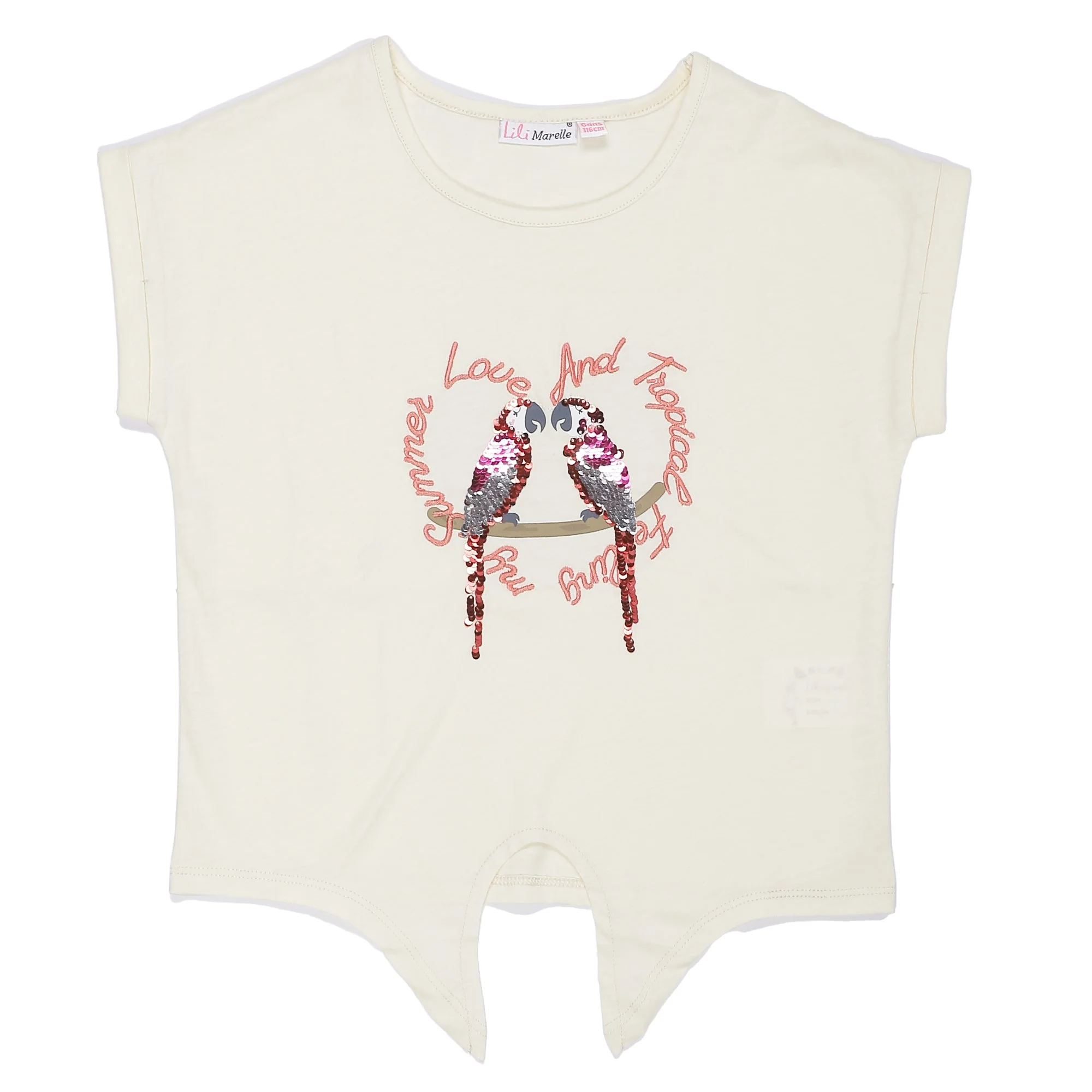 Tee-shirt manches courtes avec nœud 3/6 ans - Jaune
