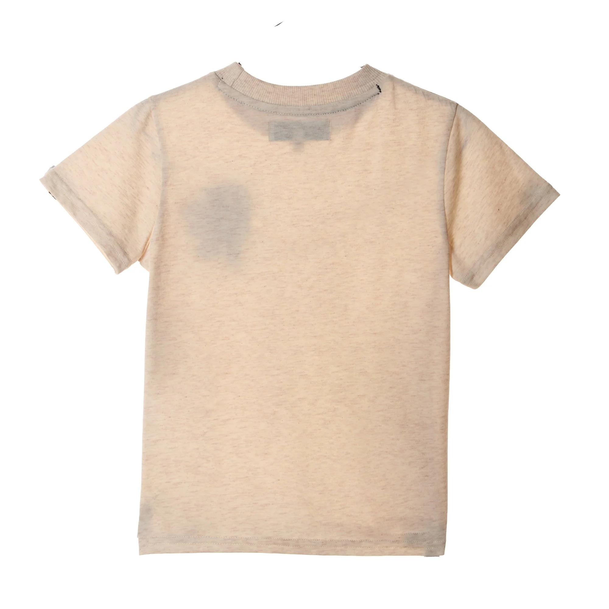 Tee shirt manches courtes avec patch et broderie - Beige - Image 2
